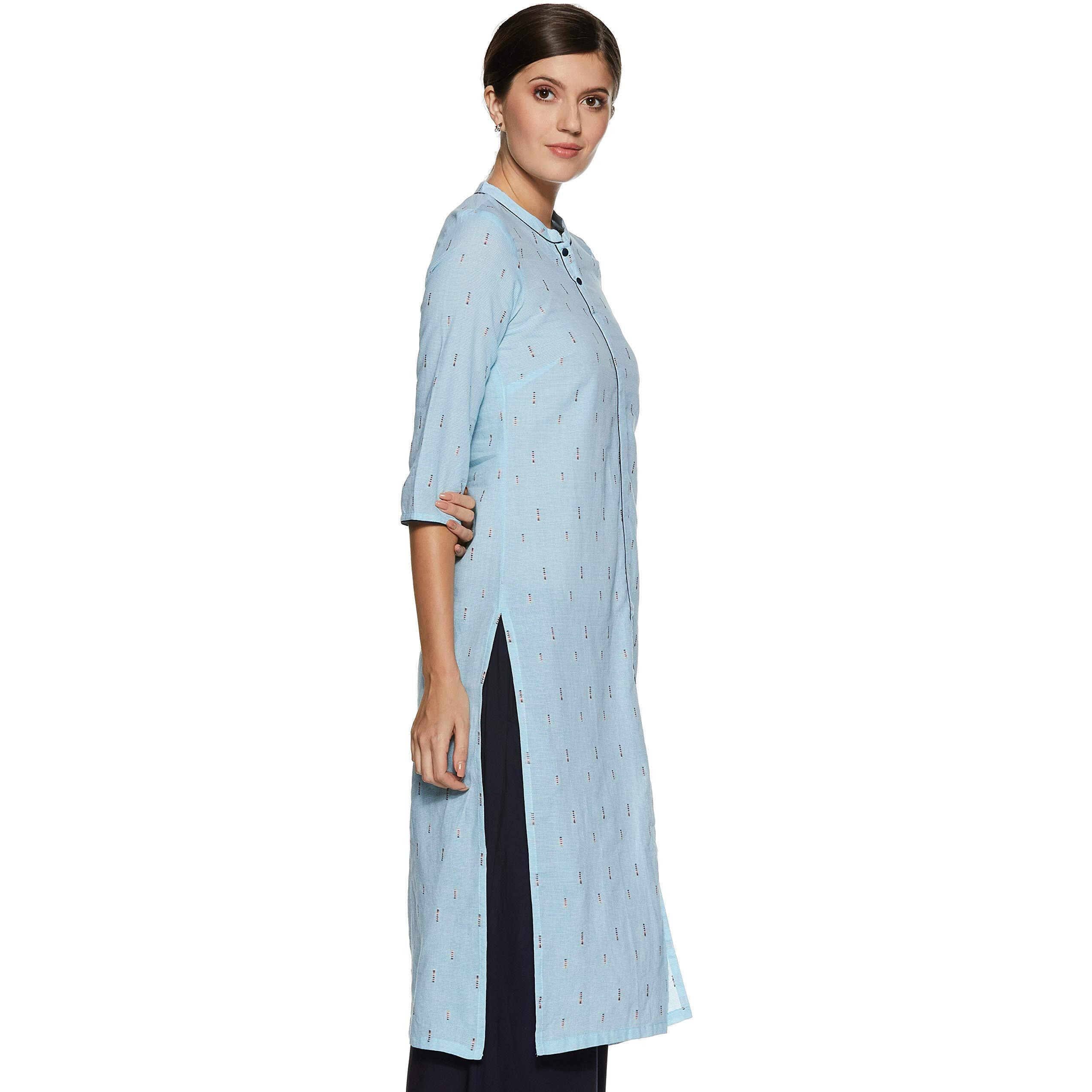 Aurelia Women's Straight Kurta (18Aua10286-300476_Blue_Medium)