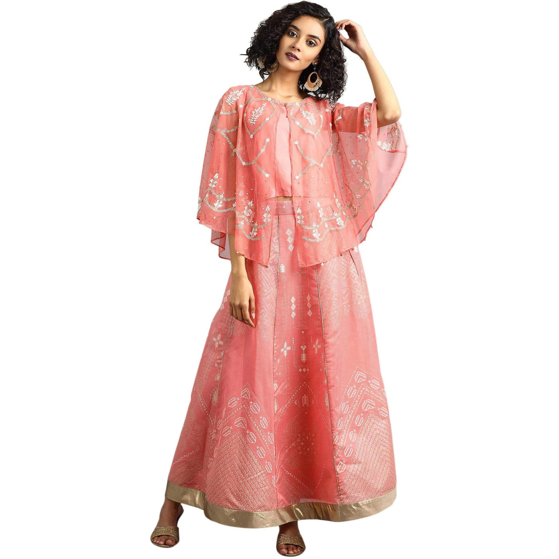 W For Woman Women's Synthetic Salwar Suit Set (18Auws30041-210437_Pink_Xs (6))