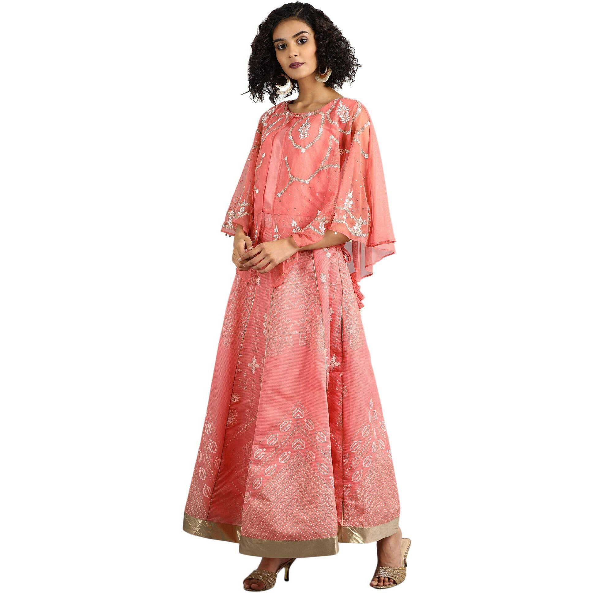 W For Woman Women's Synthetic Salwar Suit Set (18Auws30041-210437_Pink_Xs (6))