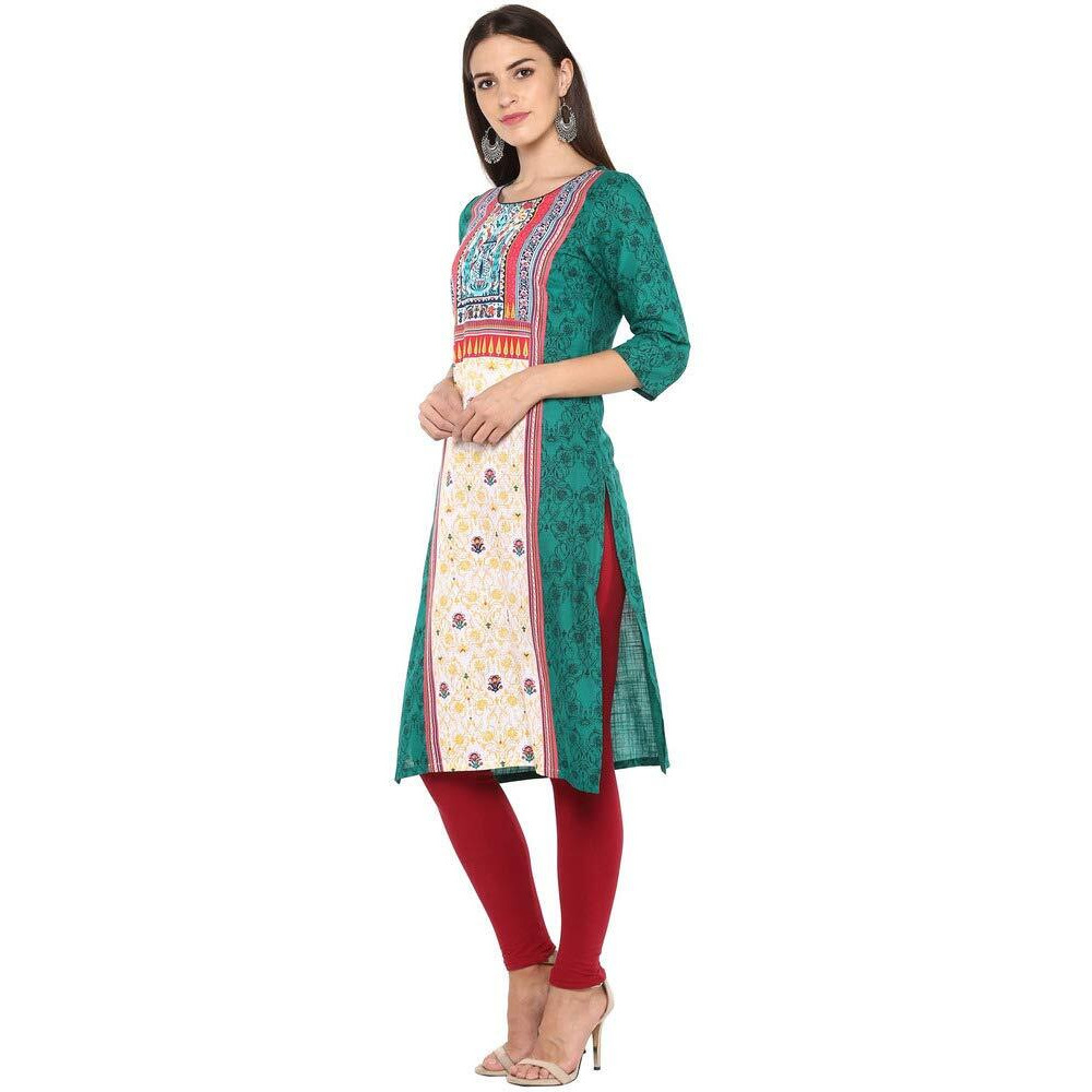 Aurelia Women's Straight Kurta (18Aua10229-100438_Green_S)