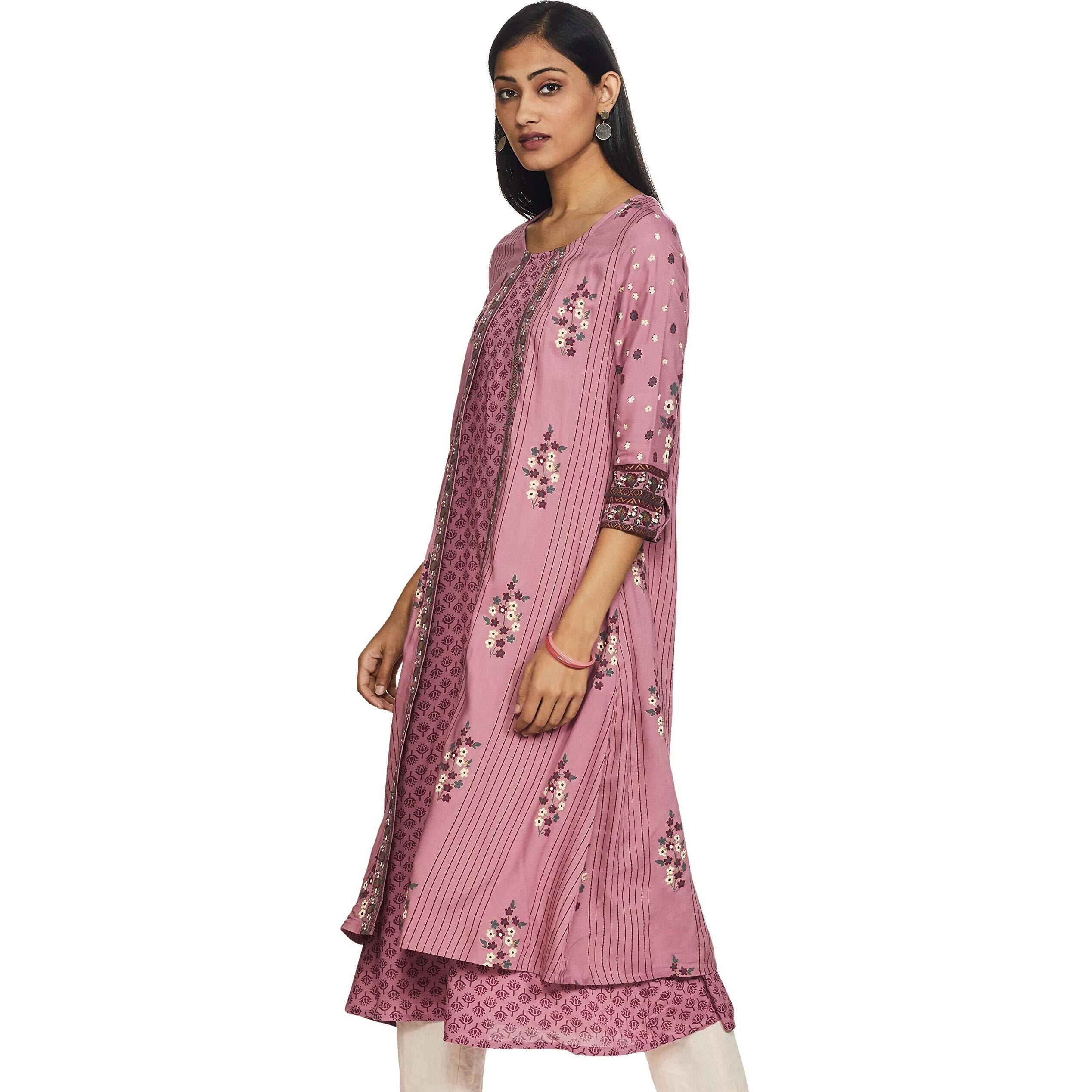 W For Women Straight Winter Kurta (18Now11596-210448_Pink_8)