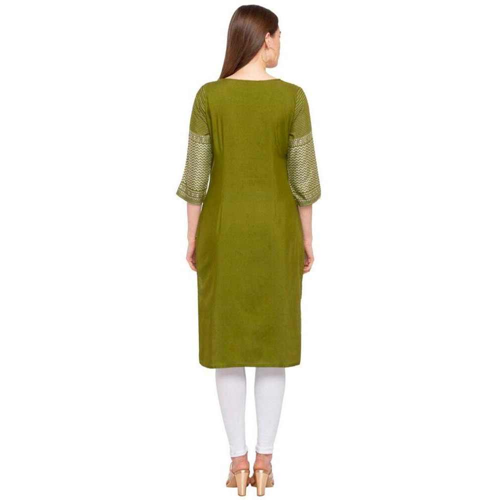 Aurelia Women's Synthetic Kurta (19Fea10420-700108_Green_X-Small)