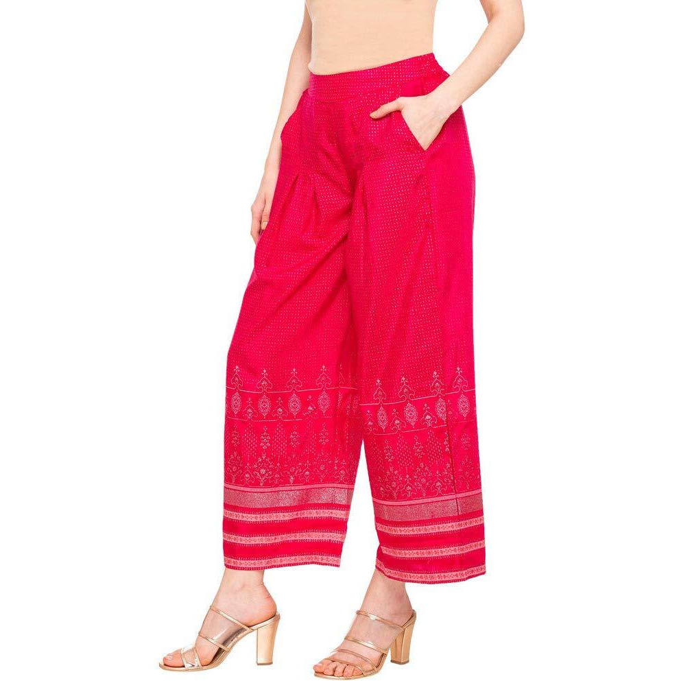 Aurelia Women's Silk Palazzos (19Fea60033-500455_Pink_S)