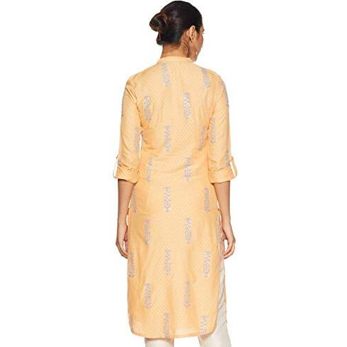 W For Woman Women's Synthetic Kurta (19Few11876-111318_Orange_M (10))
