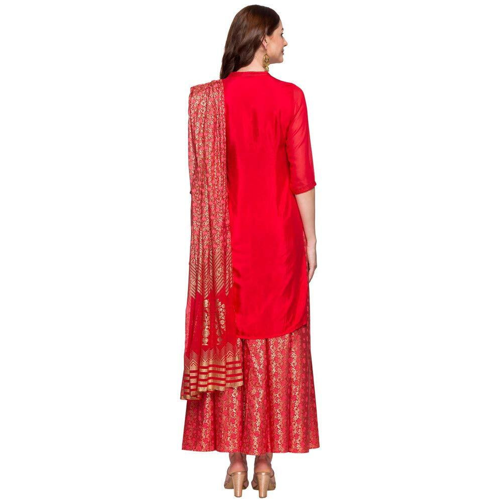 Aurelia Women's Rayon Salwar Suit Set (19Aud10133-600803_T-Red_M)