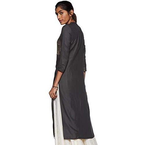 Aurelia Women Rayon Regular Fit Kurta (19Aua10814-700472_Grey_X-Small)