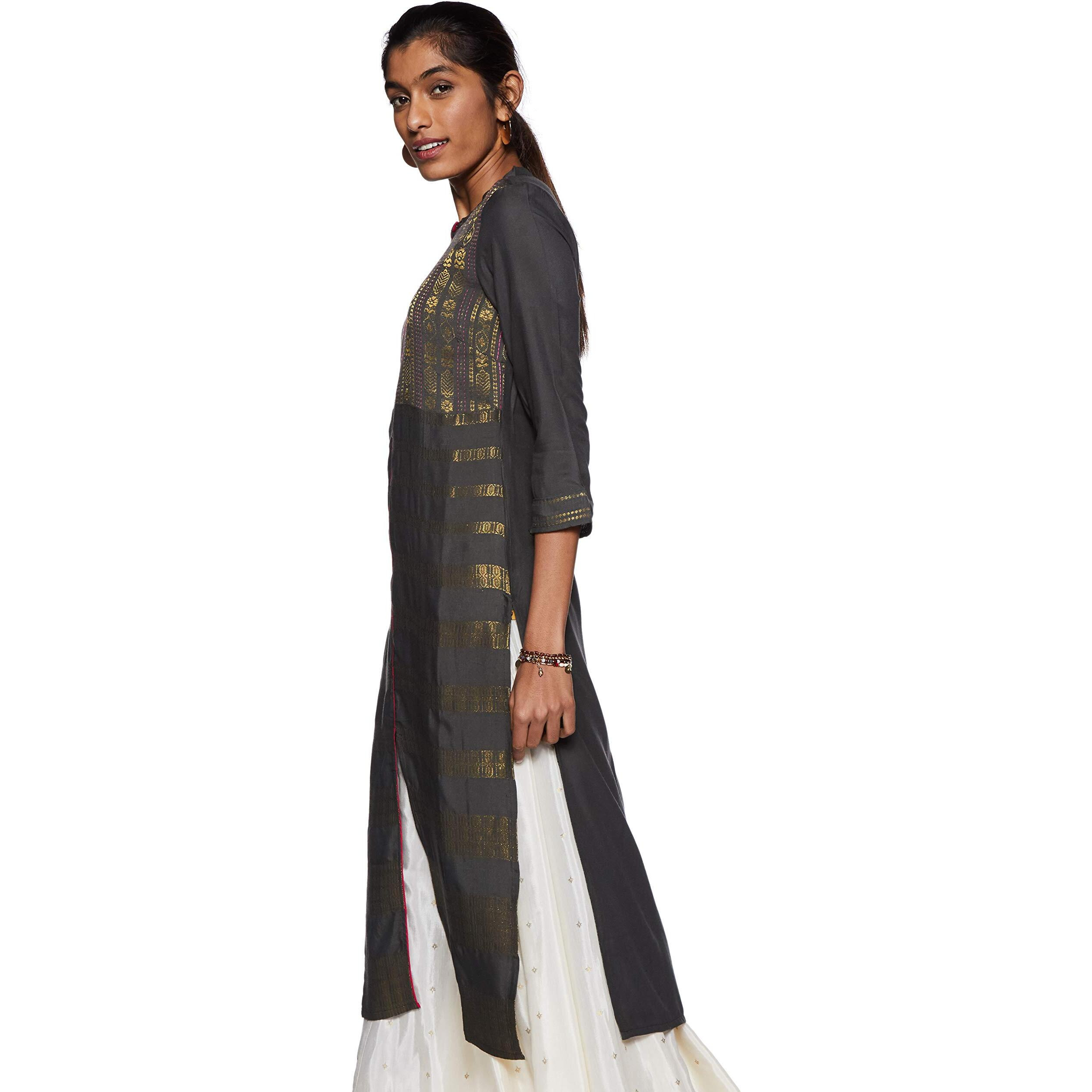 Aurelia Women Rayon Regular Fit Kurta (19Aua10814-700472_Grey_X-Small)