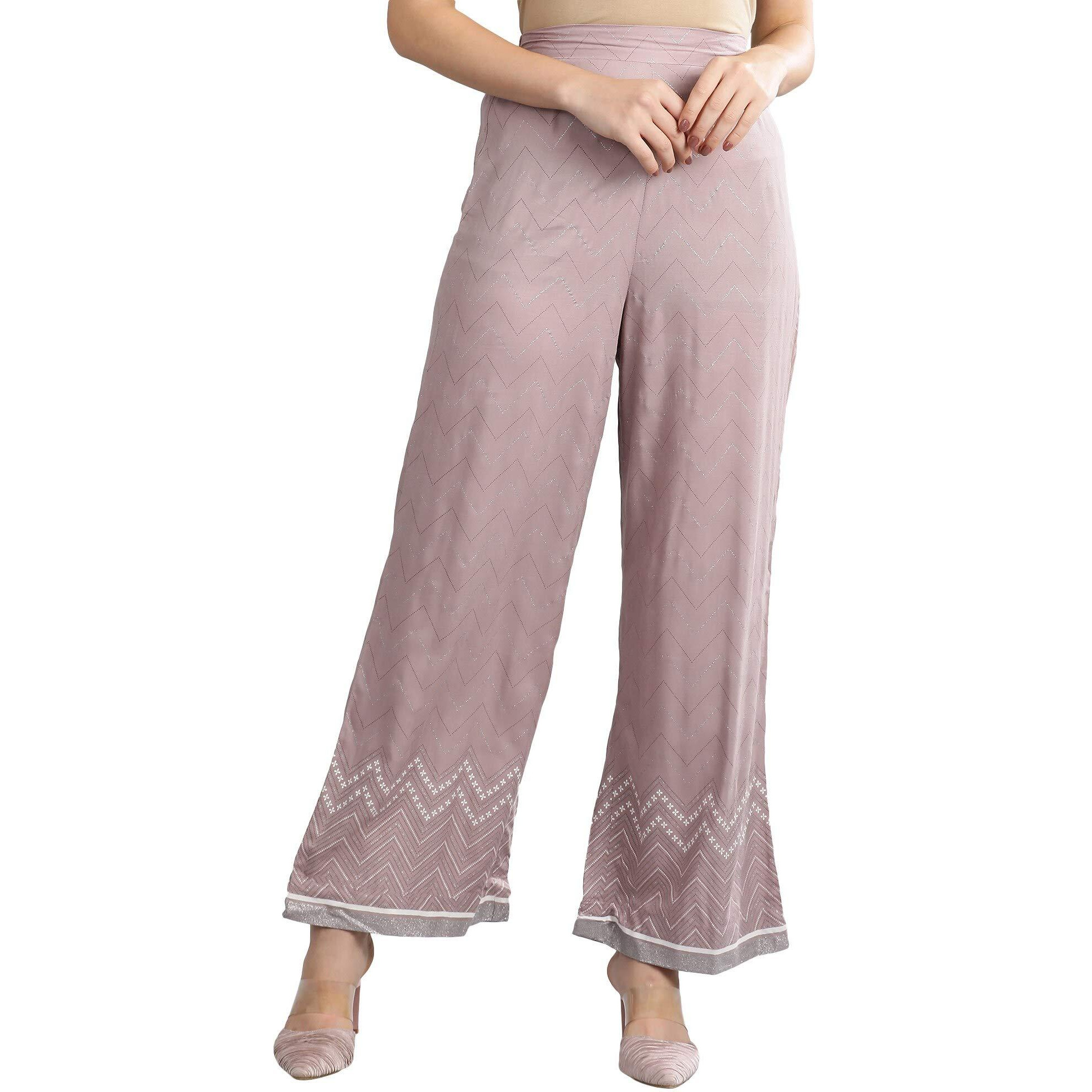 Aurelia Women's Rayon Palazzo Bottom (19Aua60005-500581_Grey_Small)