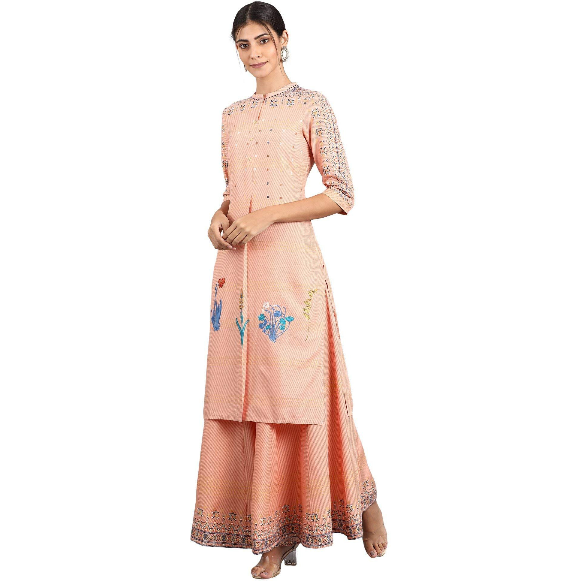 W For Woman Women's Rayon Parallel Bottom (19Auw60503-113175_Peach_Wl)