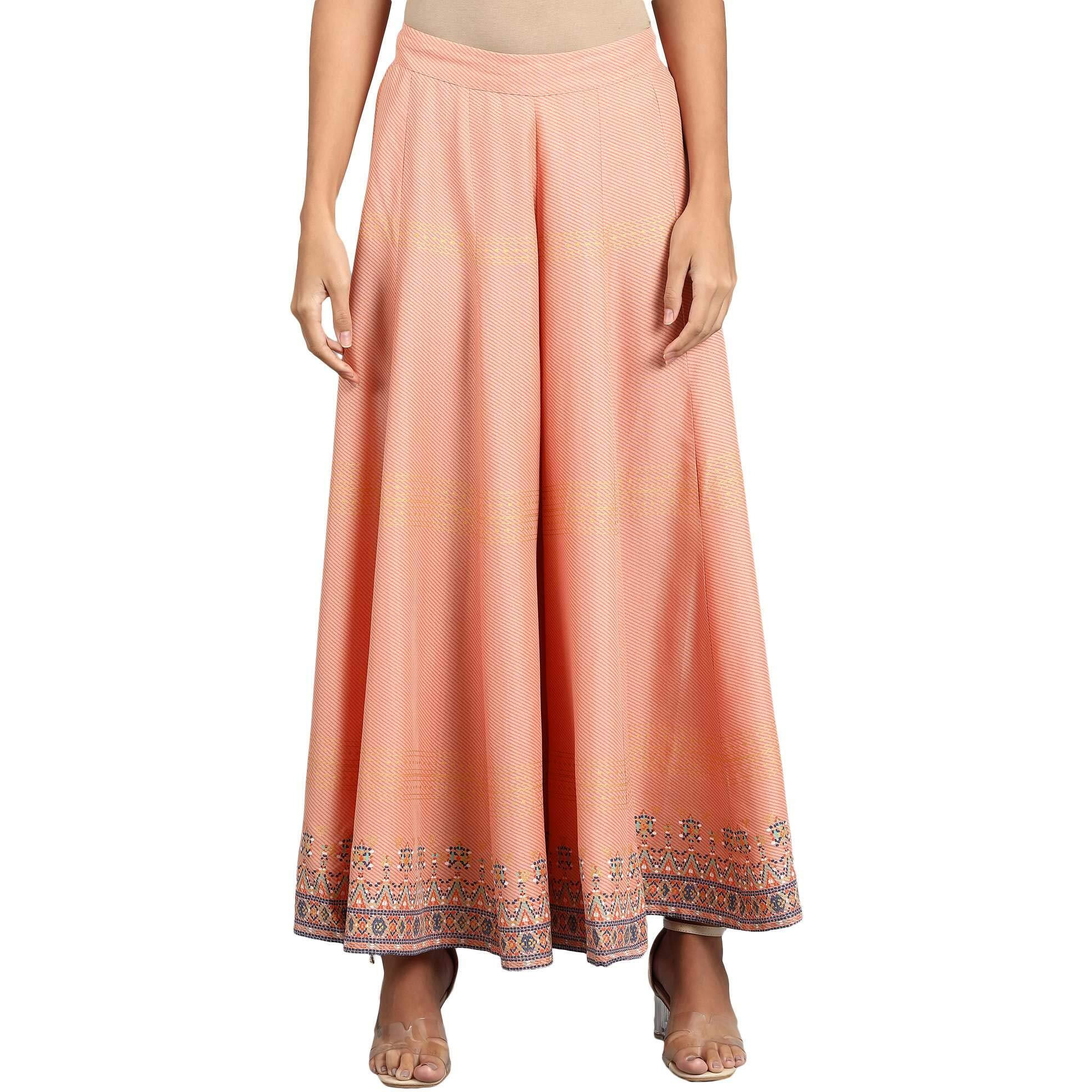 W For Woman Women's Rayon Parallel Bottom (19Auw60503-113175_Peach_Wl)