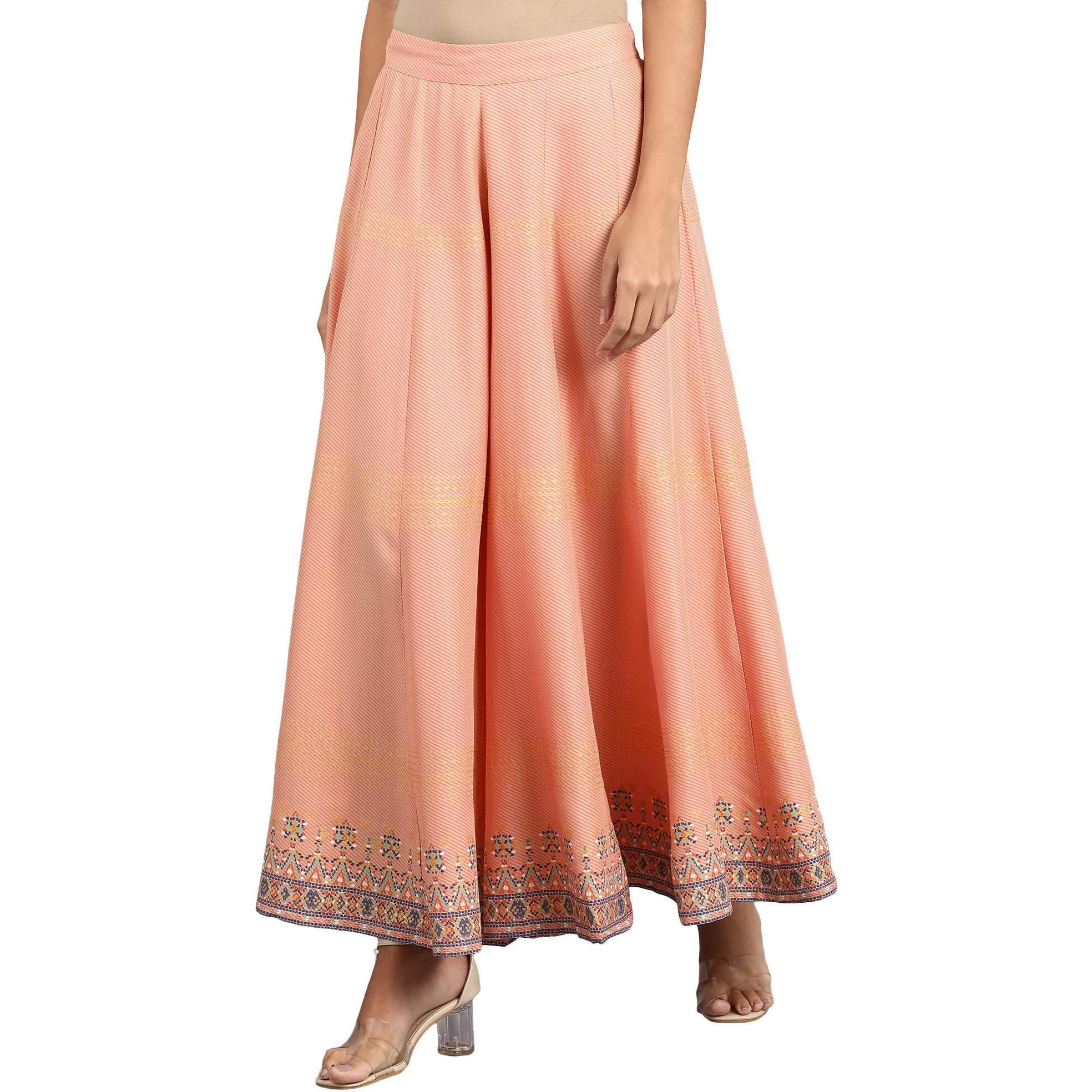 W For Woman Women's Rayon Parallel Bottom (19Auw60503-113175_Peach_Wl)