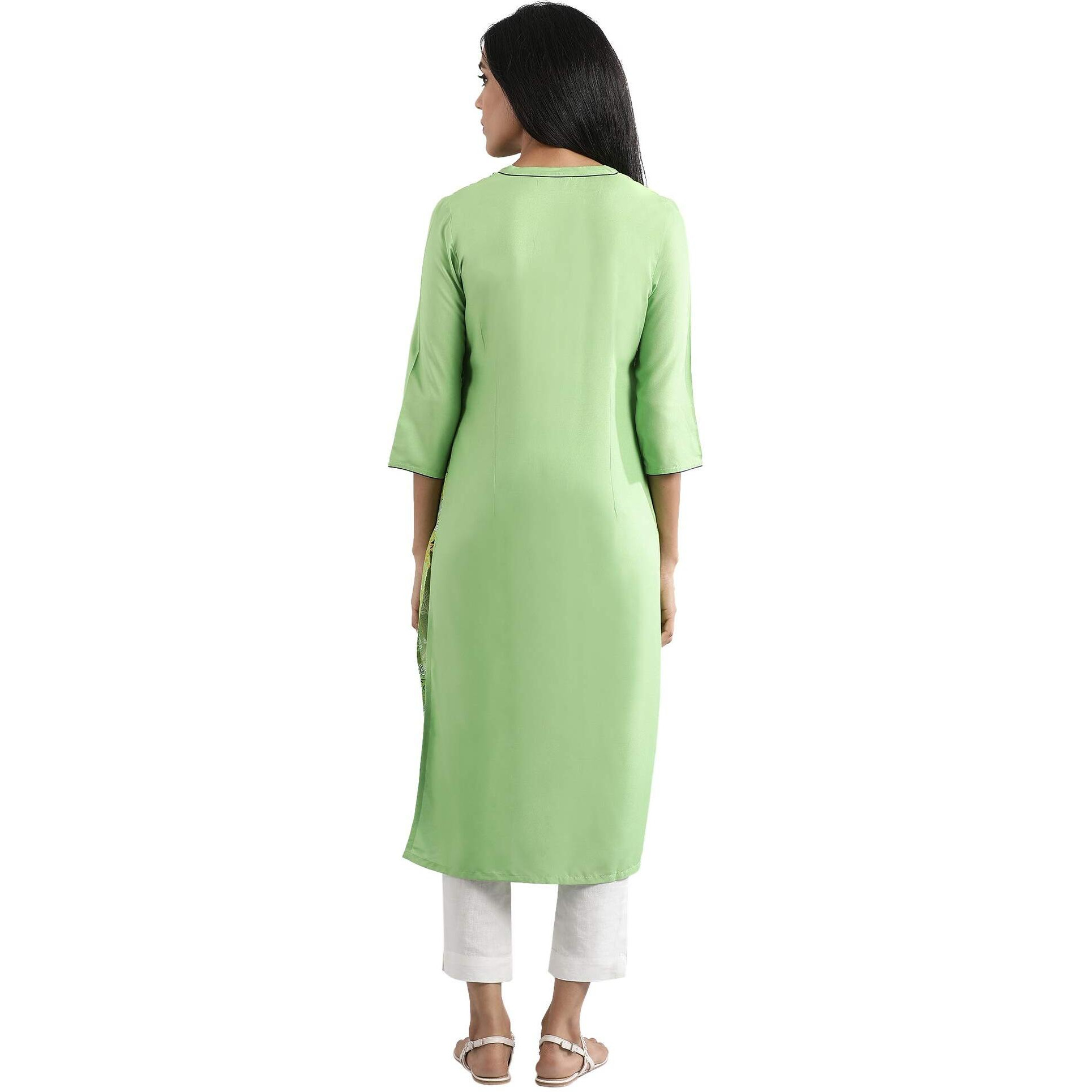 Aurelia Women's Rayon Regular Kurta (20Cra12082-502756_Green_Xs)