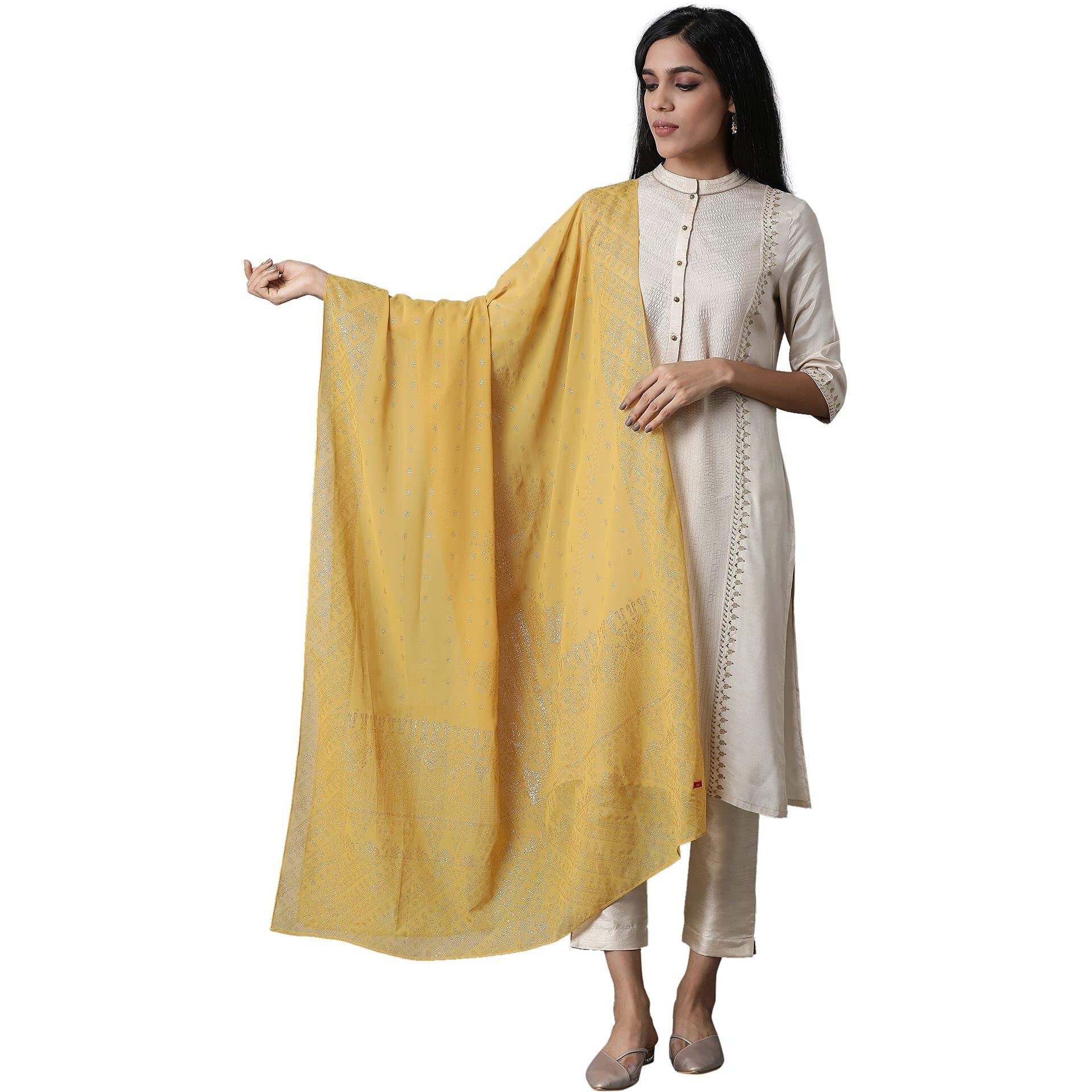 Yellow Chiffon Drape