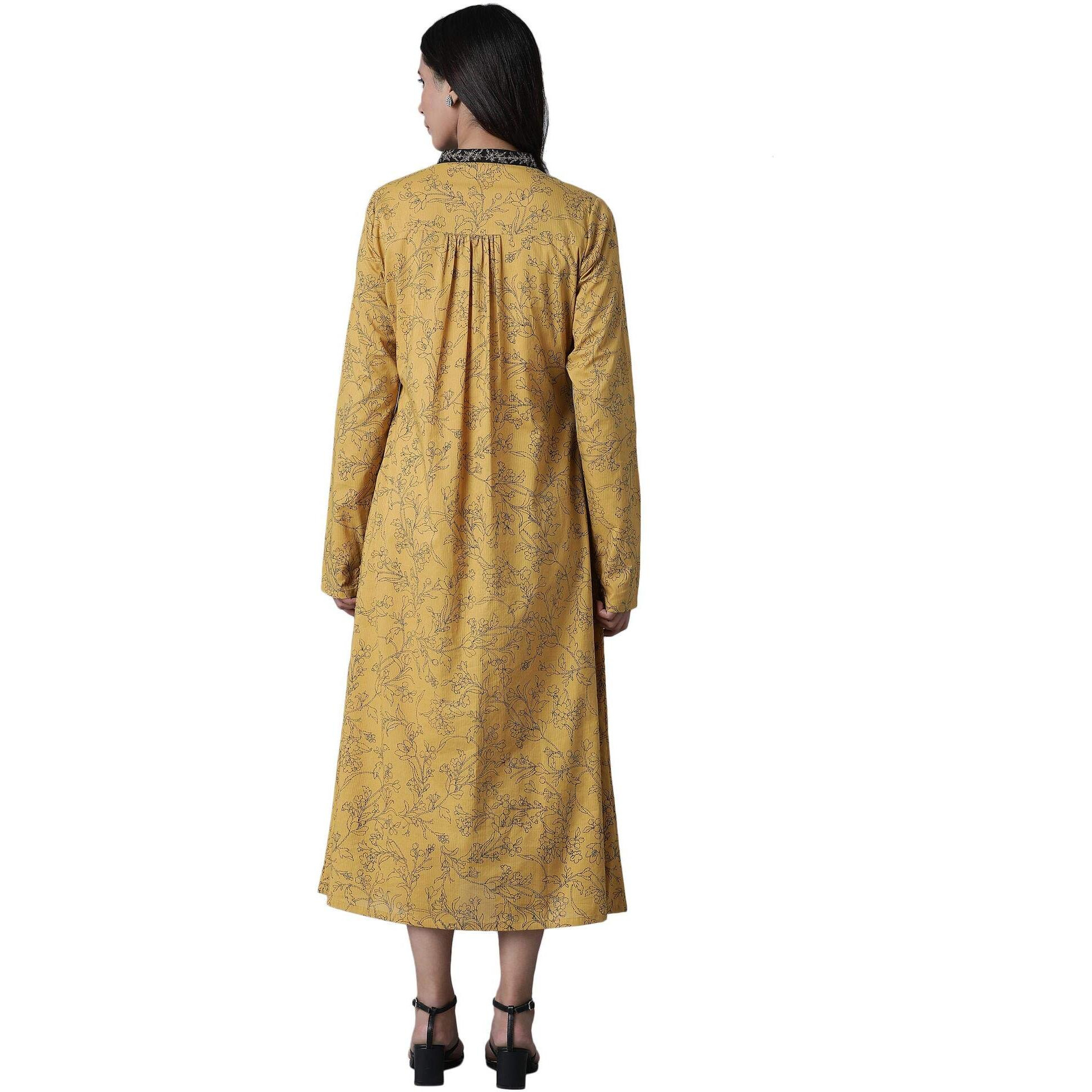 W For Woman Women Fit And Flare Dress, Yellow, L