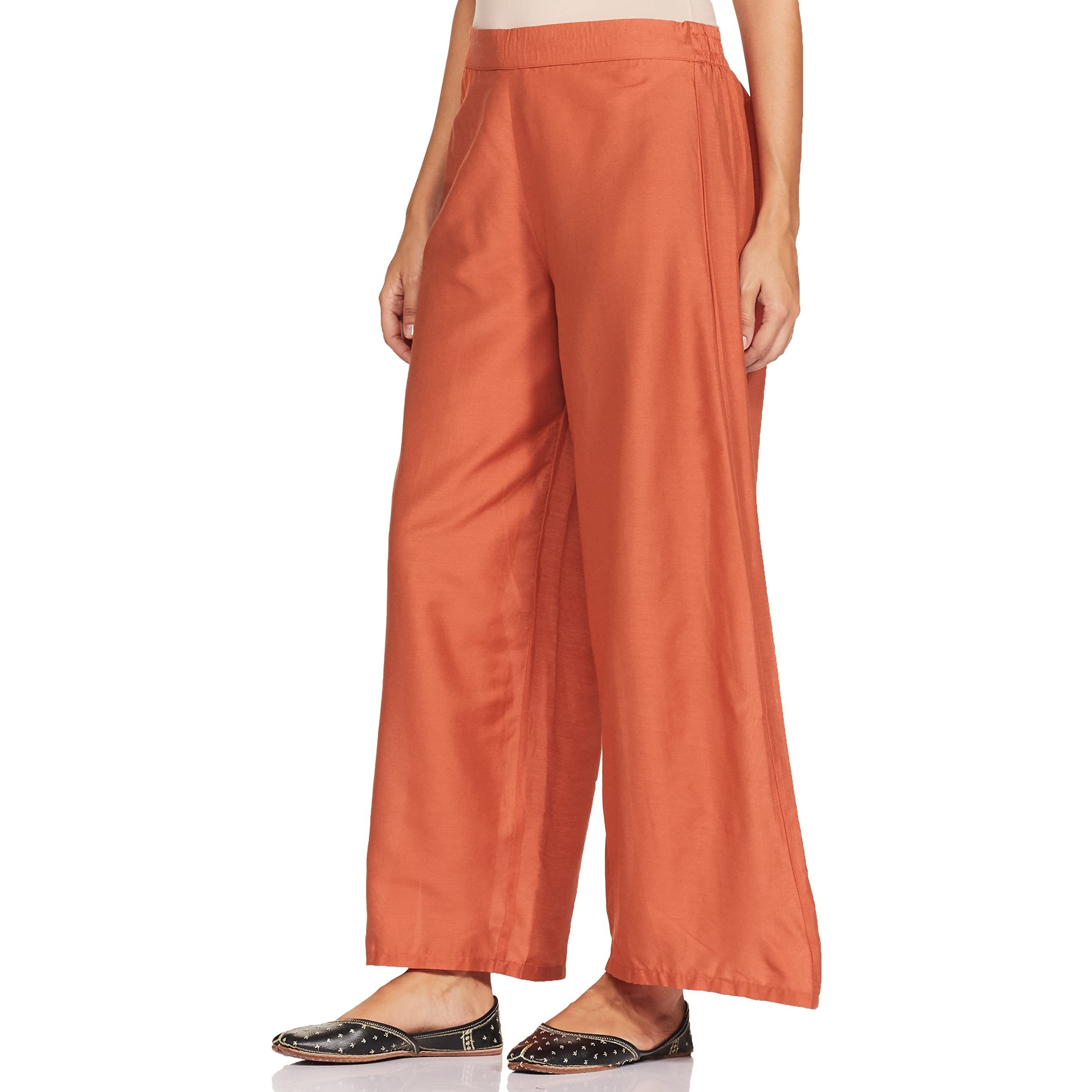 W For Woman W Strechable Parallel Pants For Women | Trousers For Women Orange