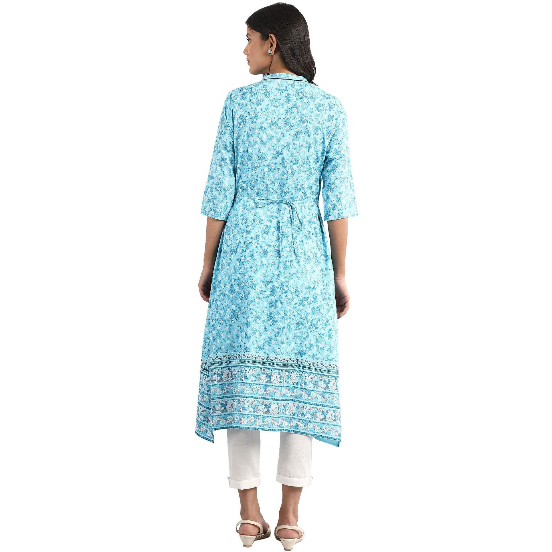 Aurelia Women's Rayon Regular Kurta (21Fea11775-502290_Blue_S)
