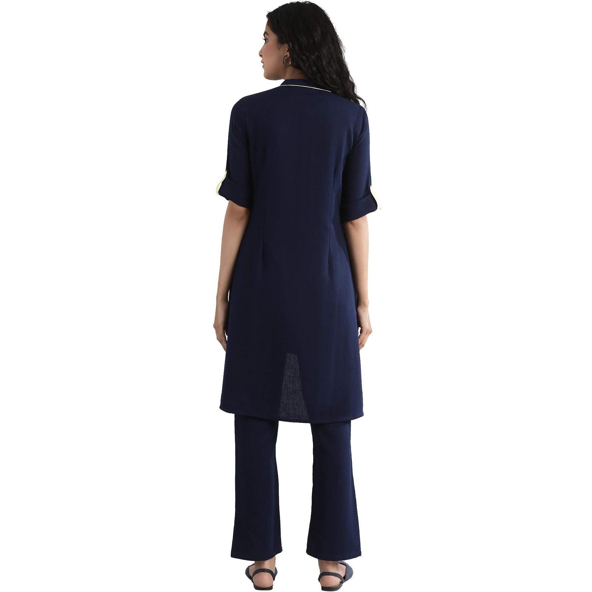 Aurelia Women's Regular Kurta (21Feas11849-701242_Blue Xl)