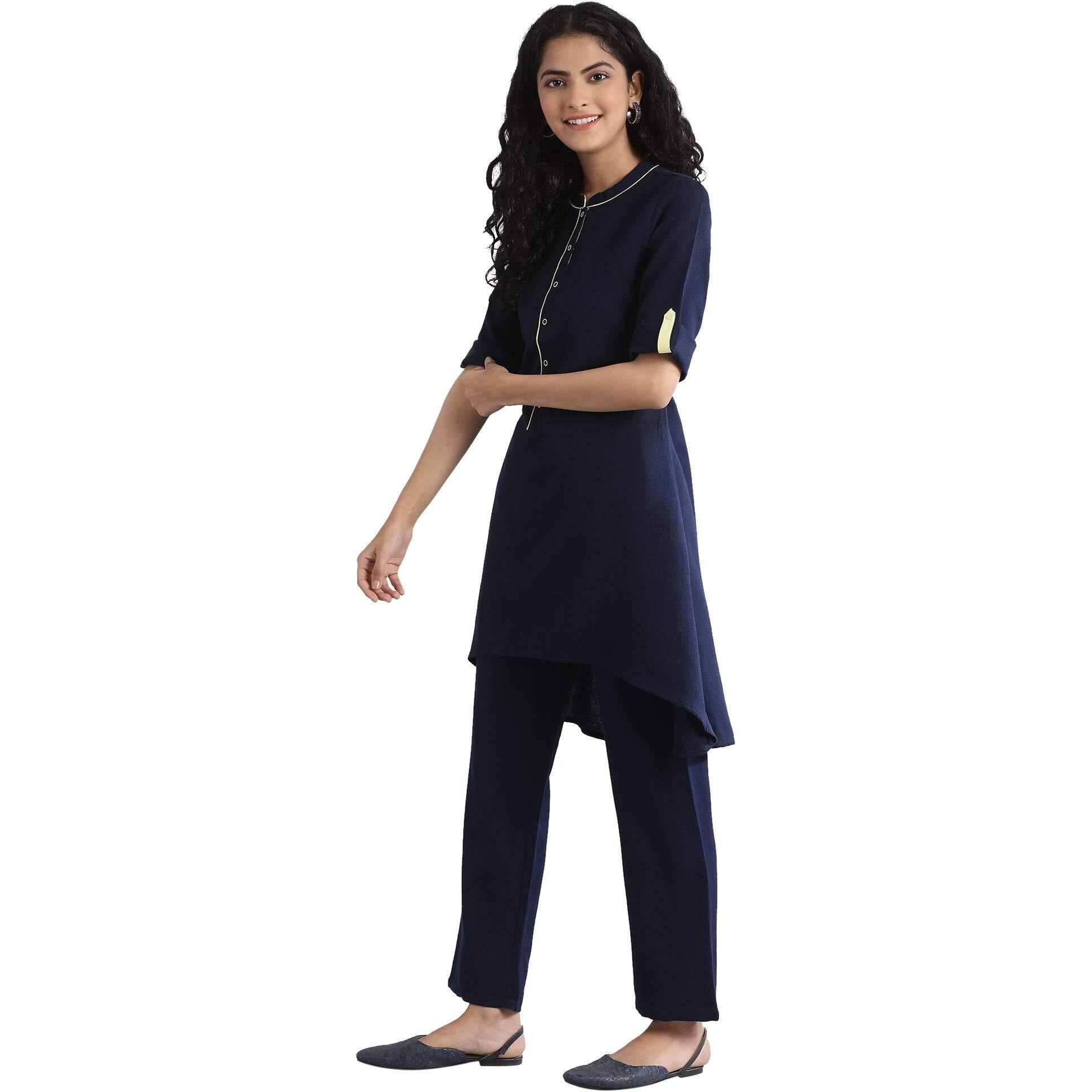 Aurelia Women's Regular Kurta (21Feas11849-701242_Blue Xl)