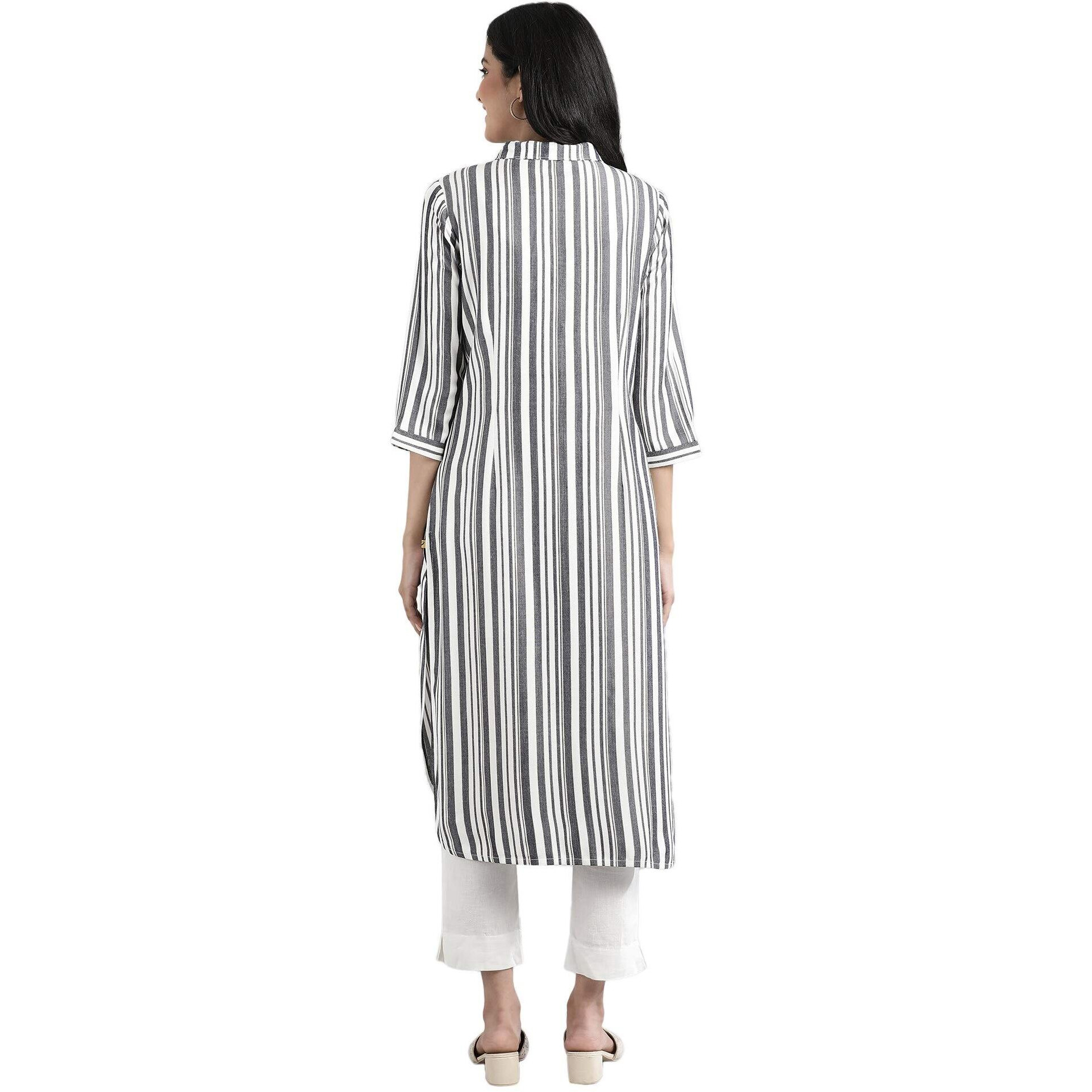 Aurelia Women's Rayon Regular Kurta (21Fea11787-701530_Navy_Xs)