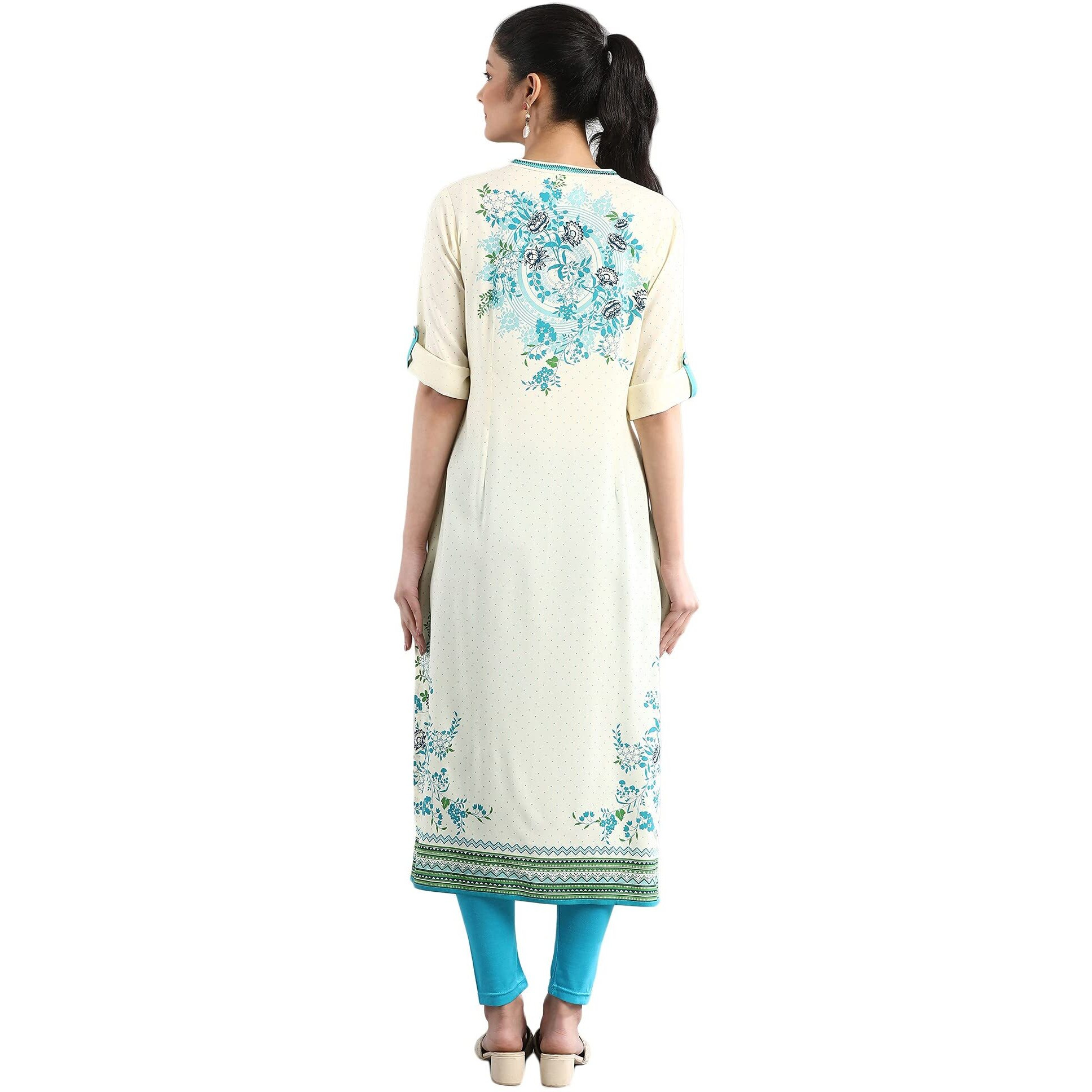 Aurelia Women's Viscose Regular Kurta (21Fea12278-502824_White_L)