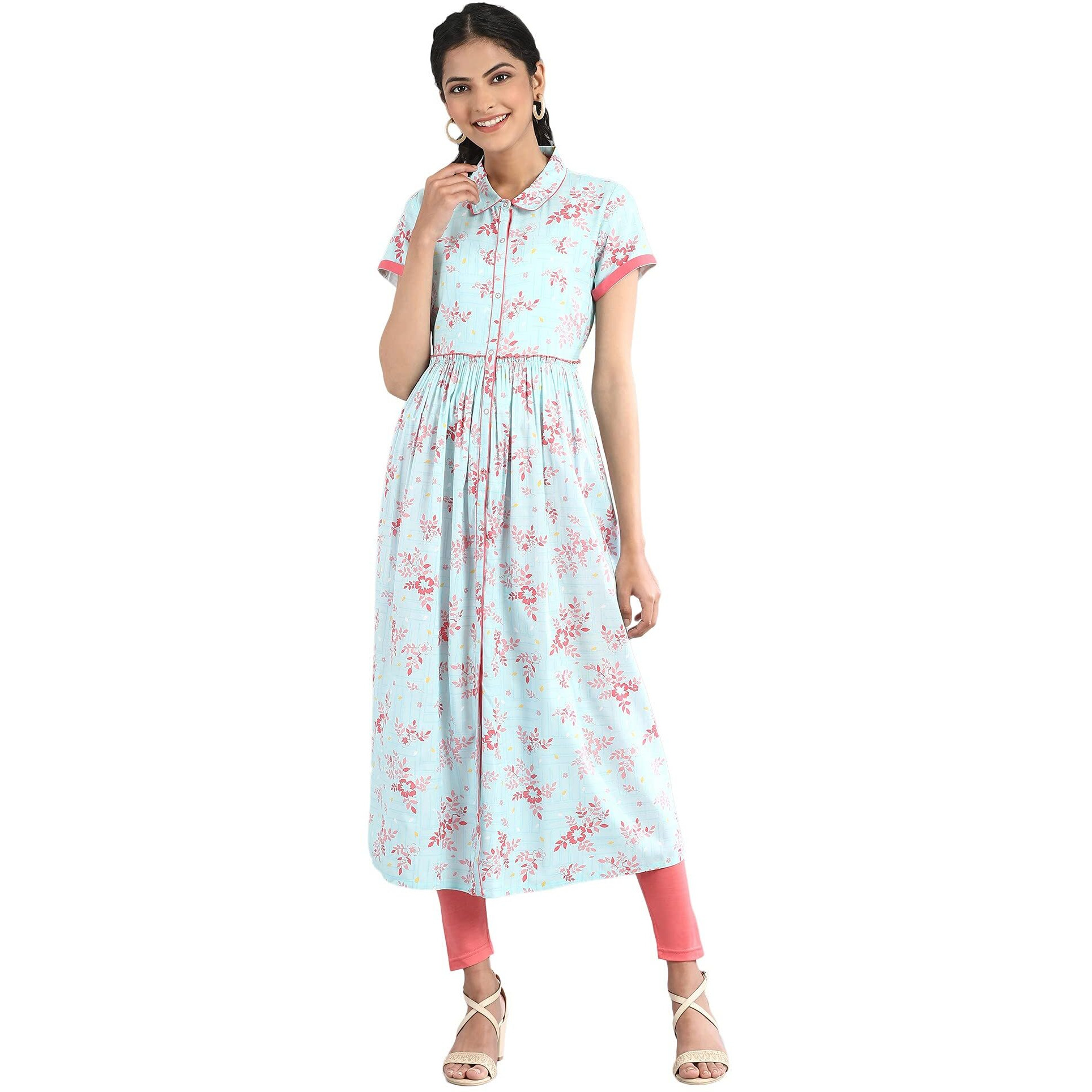 Aurelia Women's Viscose Loose Kurta (21Fea12294-502837_Blue_Xs)