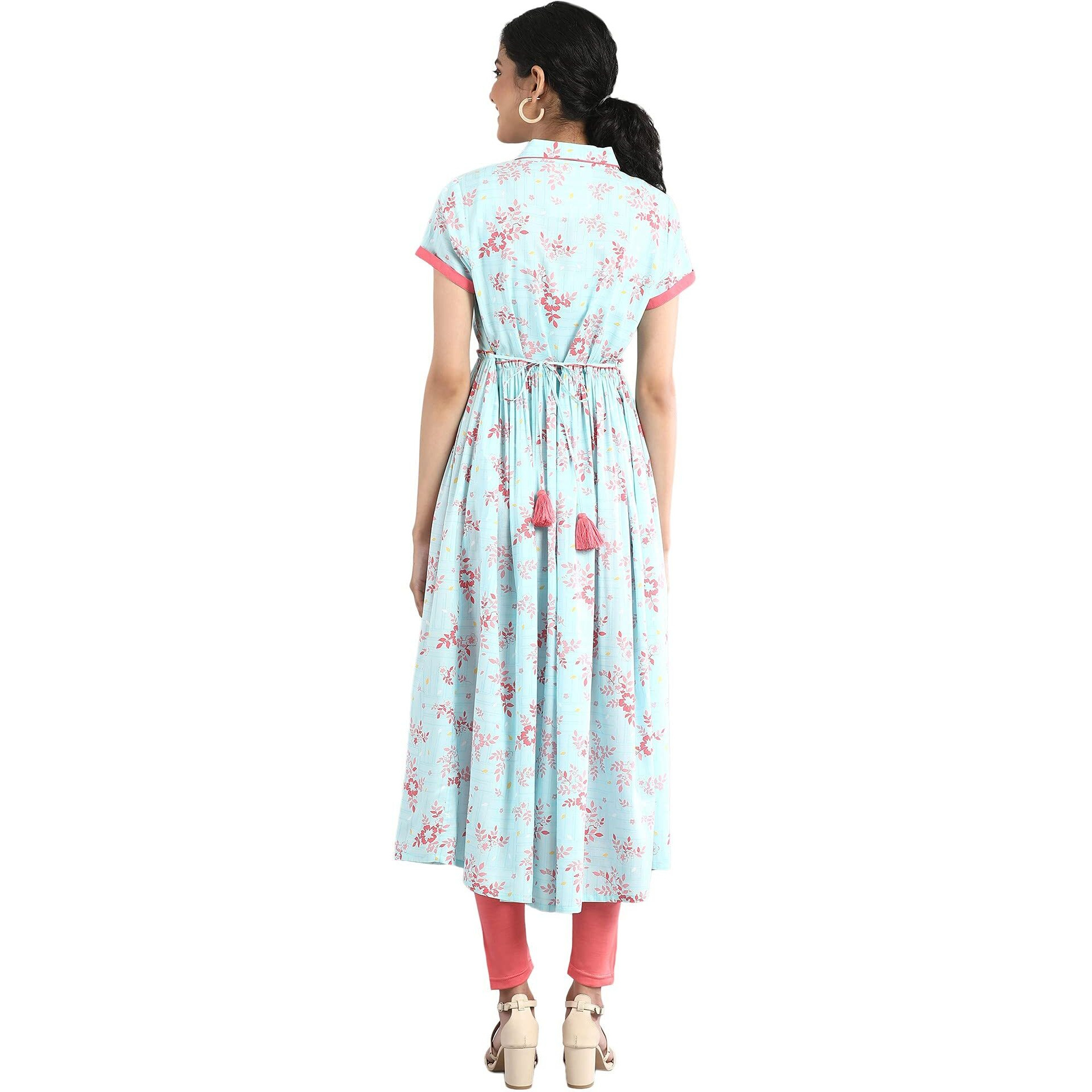 Aurelia Women's Viscose Loose Kurta (21Fea12294-502837_Blue_Xs)