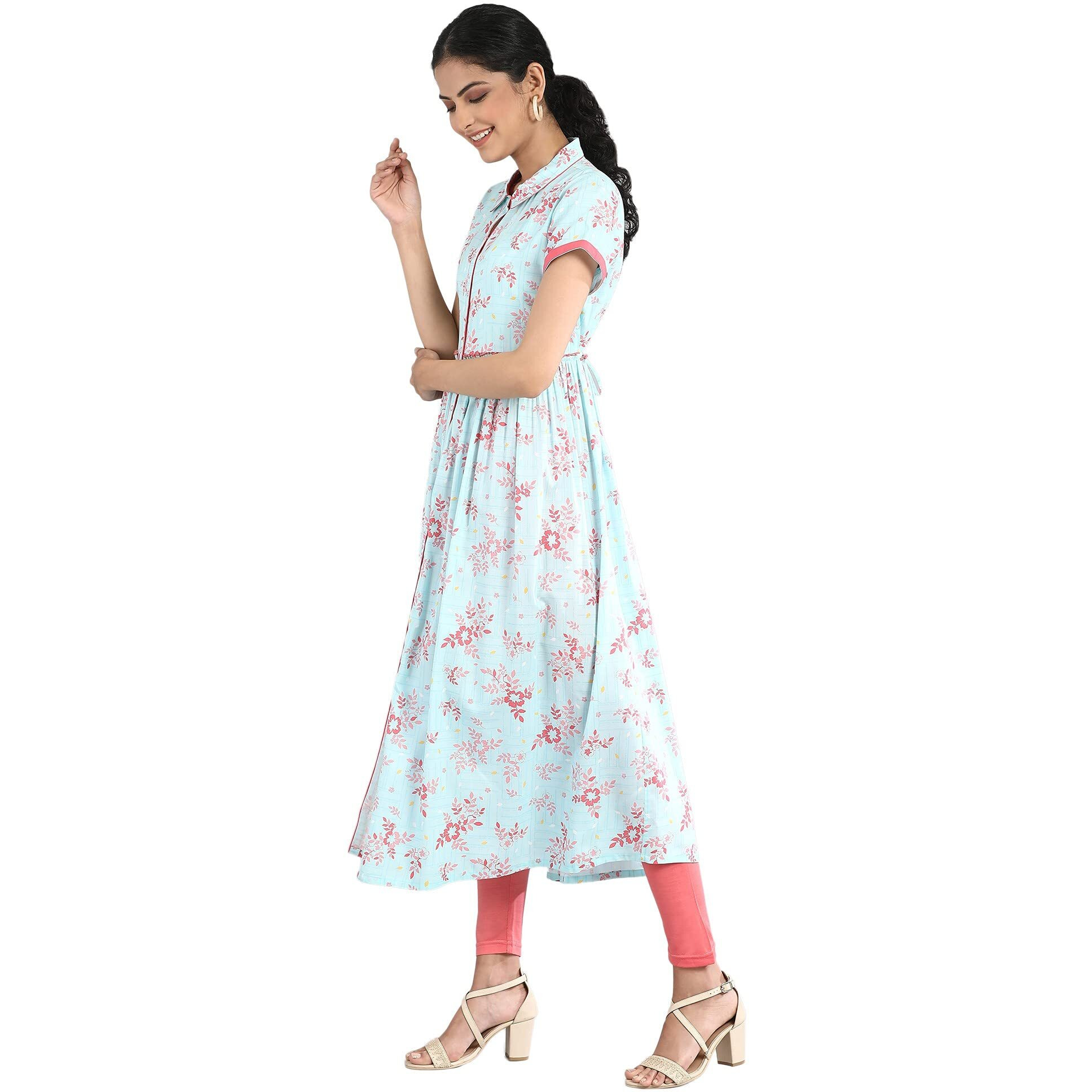 Aurelia Women's Viscose Loose Kurta (21Fea12294-502837_Blue_Xs)