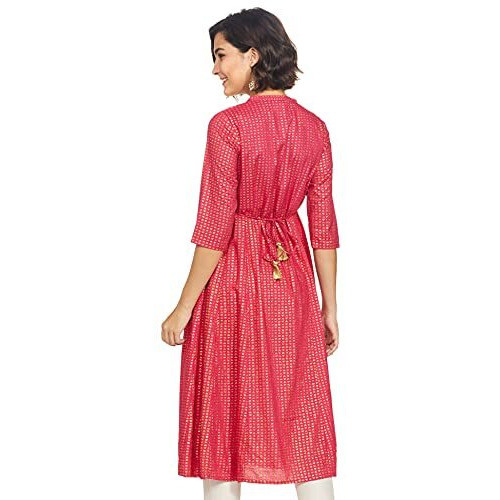 Aurelia Women's Viscose Solid Dress (21Sfa12323-50422_Pink_L)