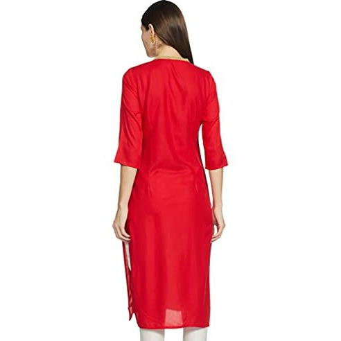 Aurelia Women's Rayon Kurta (20Fea11500-501866_Red_Small)
