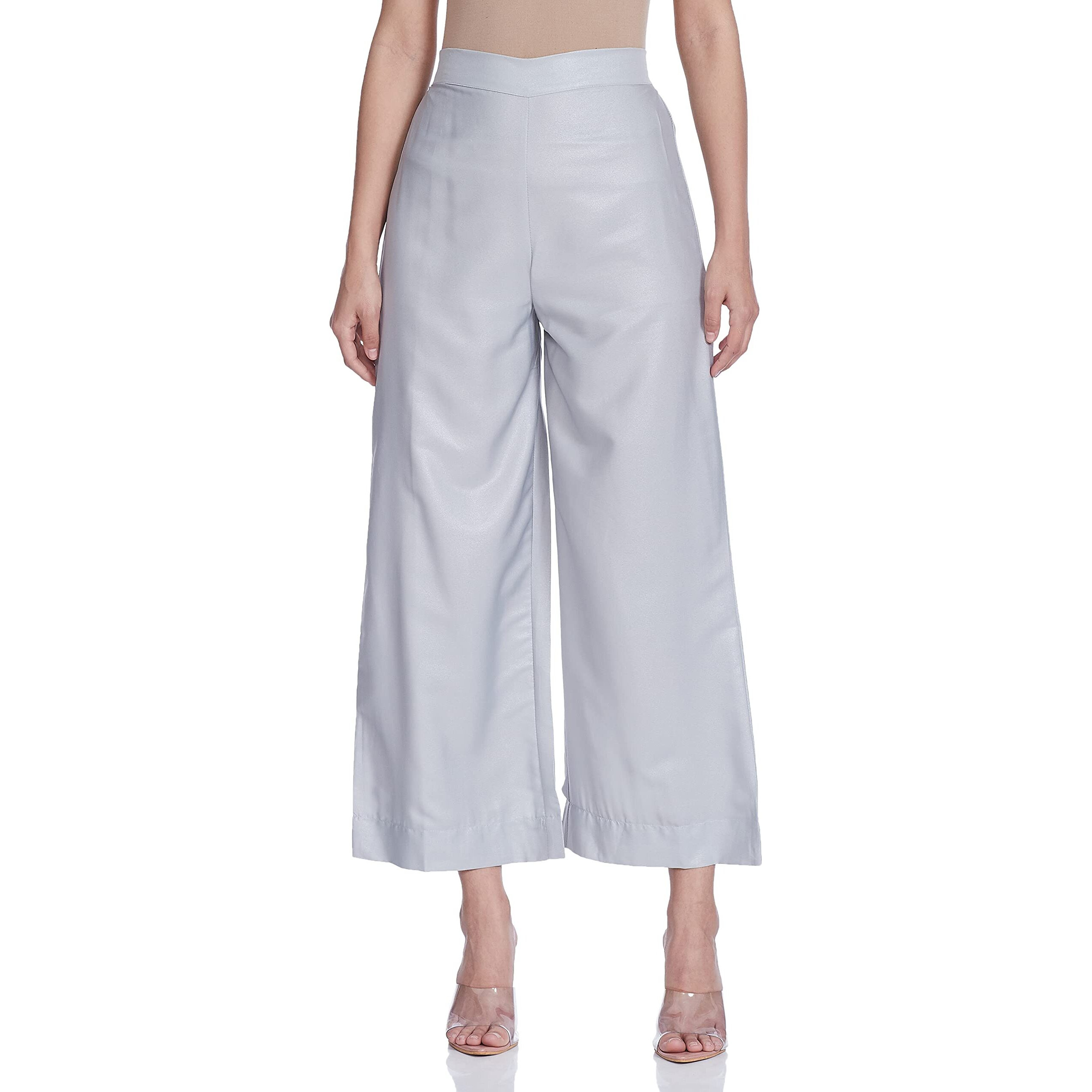 Aurelia Women's Crepe Palazzo Bottom (20Fea60005-501761_ Silver_ Small)