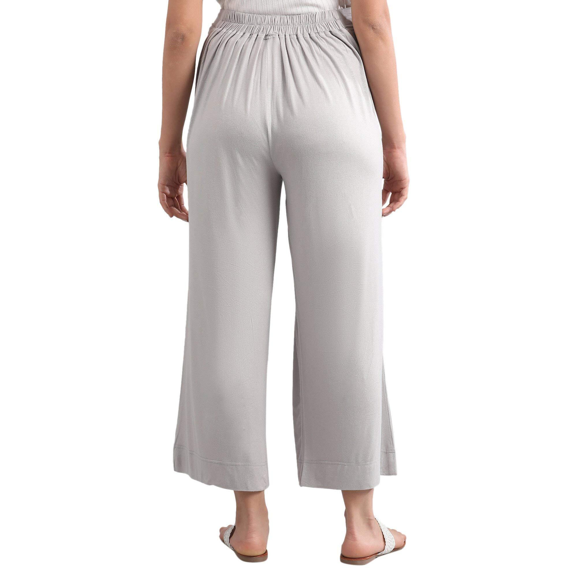 Aurelia Women's Crepe Palazzo Bottom (20Fea60005-501761_ Silver_ Small)