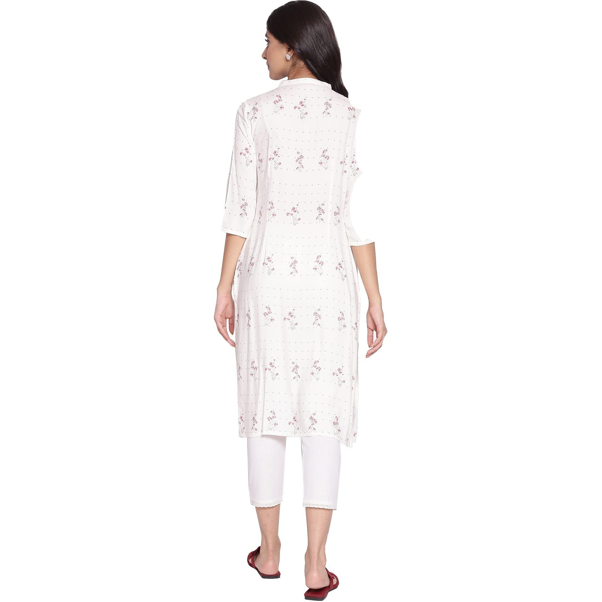 W For Woman Women's Viscose Regular Kurta (21Auw15927-116069_Beige_8)