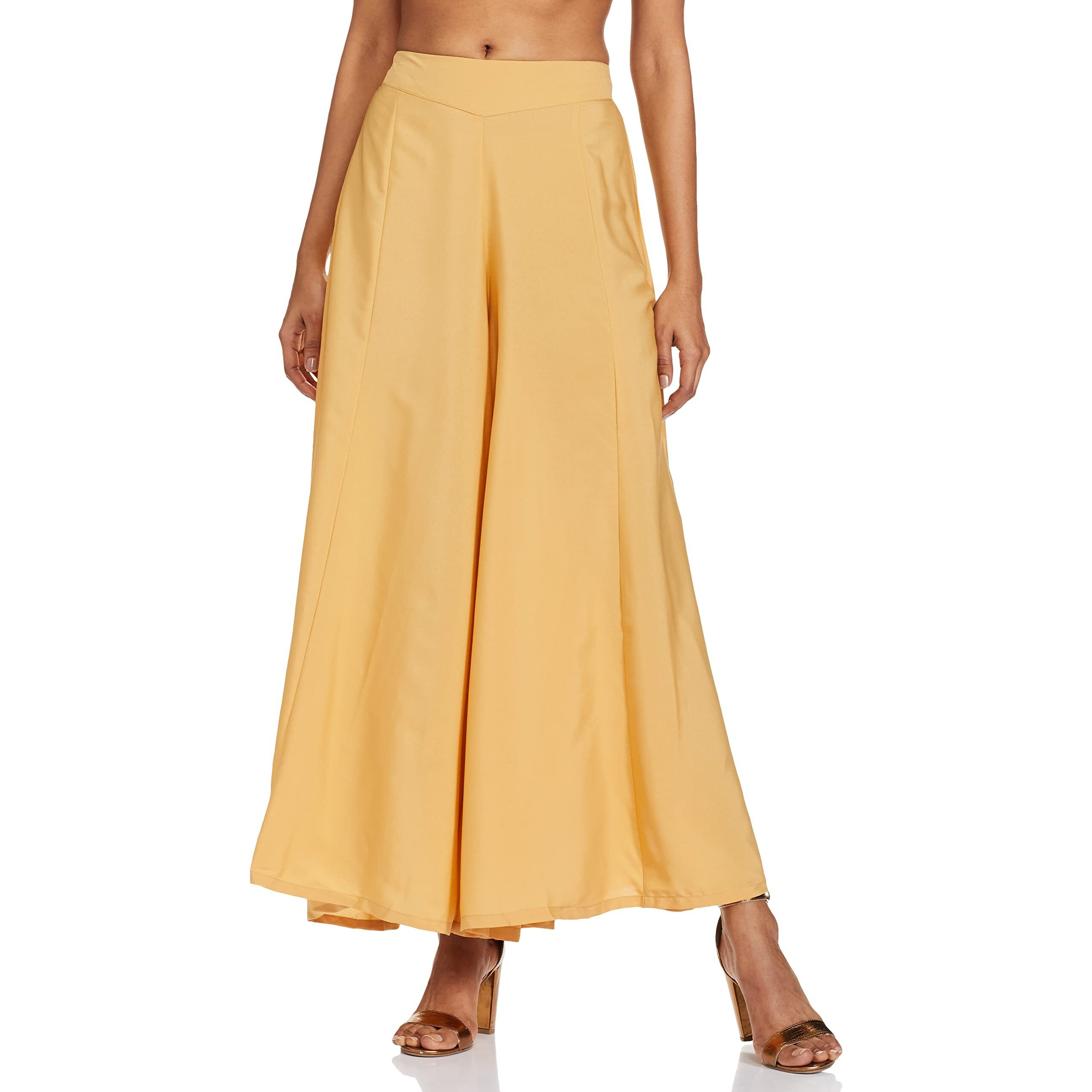 Aurelia Women's Crepe Palazzo Bottom (20Cra60094-601611_ Gold_ X-Large)