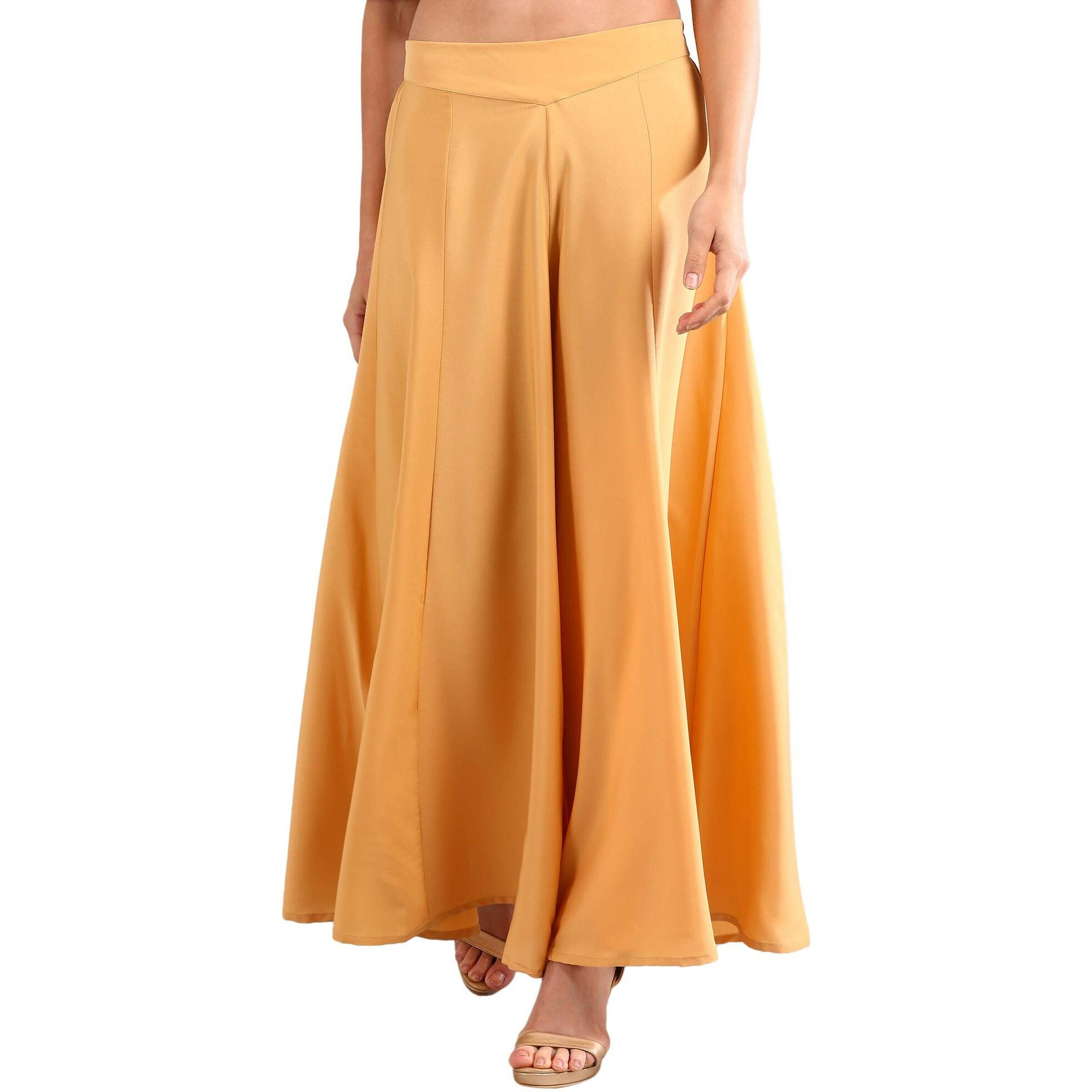 Aurelia Women's Crepe Palazzo Bottom (20Cra60094-601611_ Gold_ X-Large)