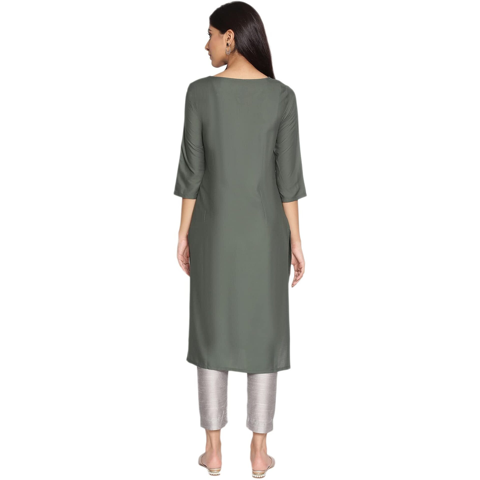 W For Woman Green Light Festive Kurta_21Auw13894-214957_S