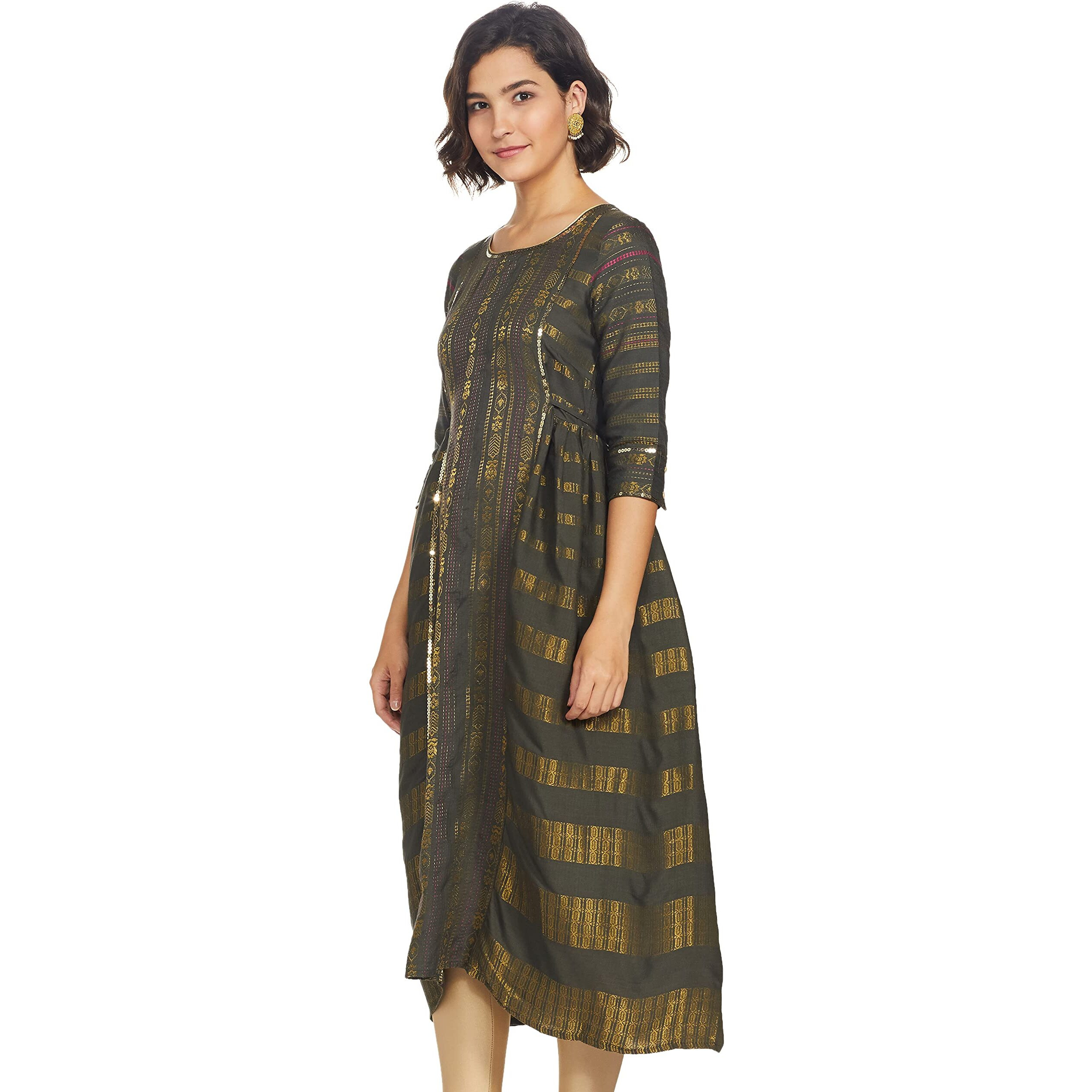 Aurelia Women's Viscose Dress (21Sfa12349-700472_Grey_M)
