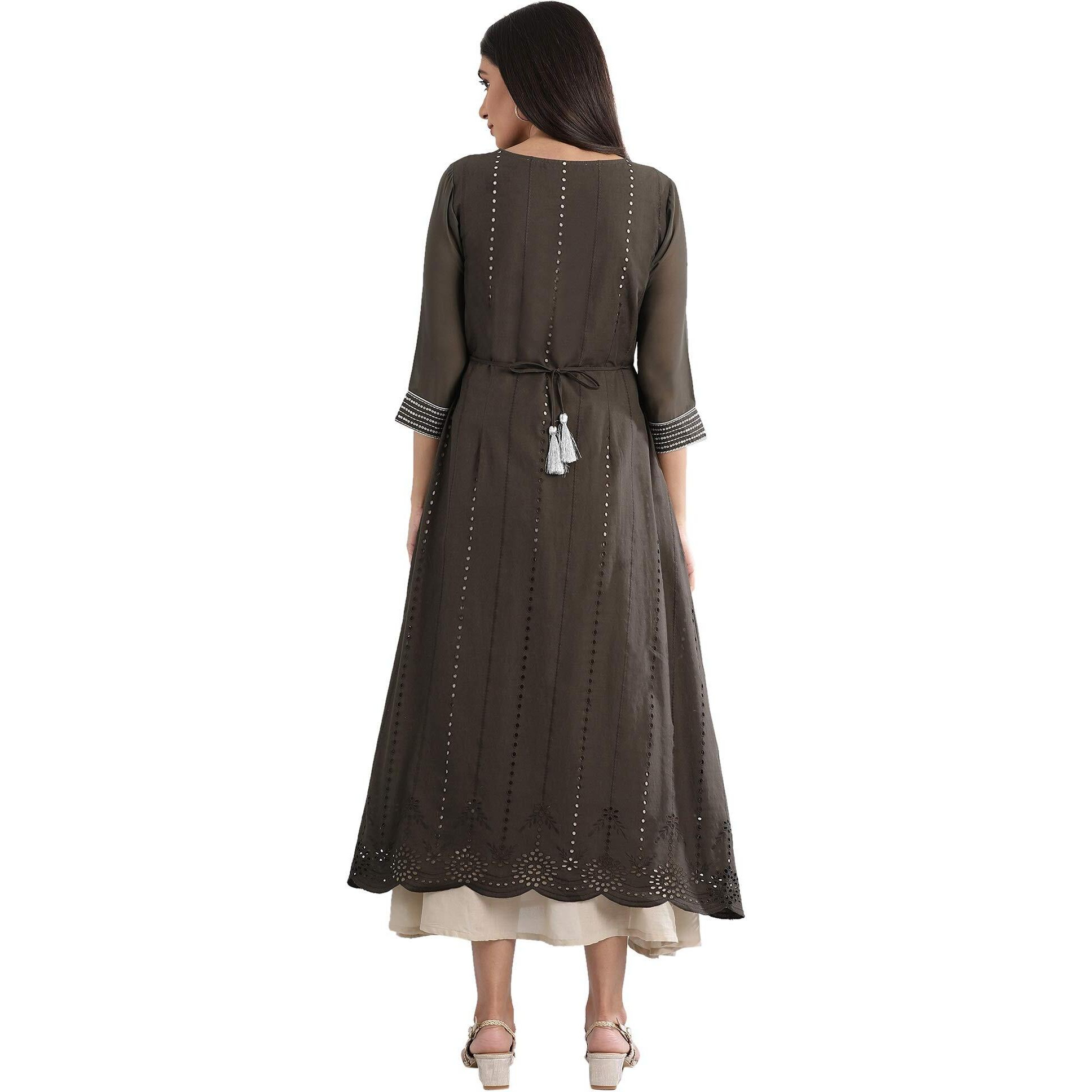 Aurelia Women's Cotton Loose Kurta (20Aud10350-602048_Grey_S)