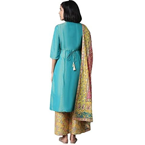 Aurelia Printed Cotton Mandarin Womens Casual Wear Kurta (Pink, Small)