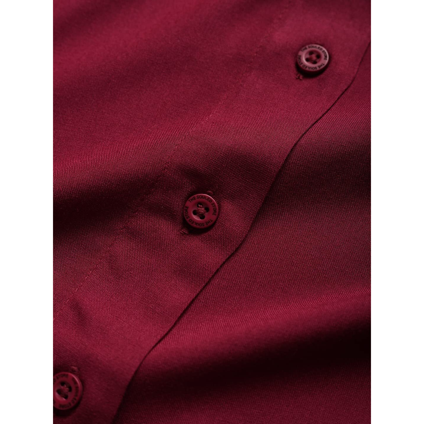 The Souled Store Burgundy Womens And Girls Solid Cotton Womens Shirt Dress