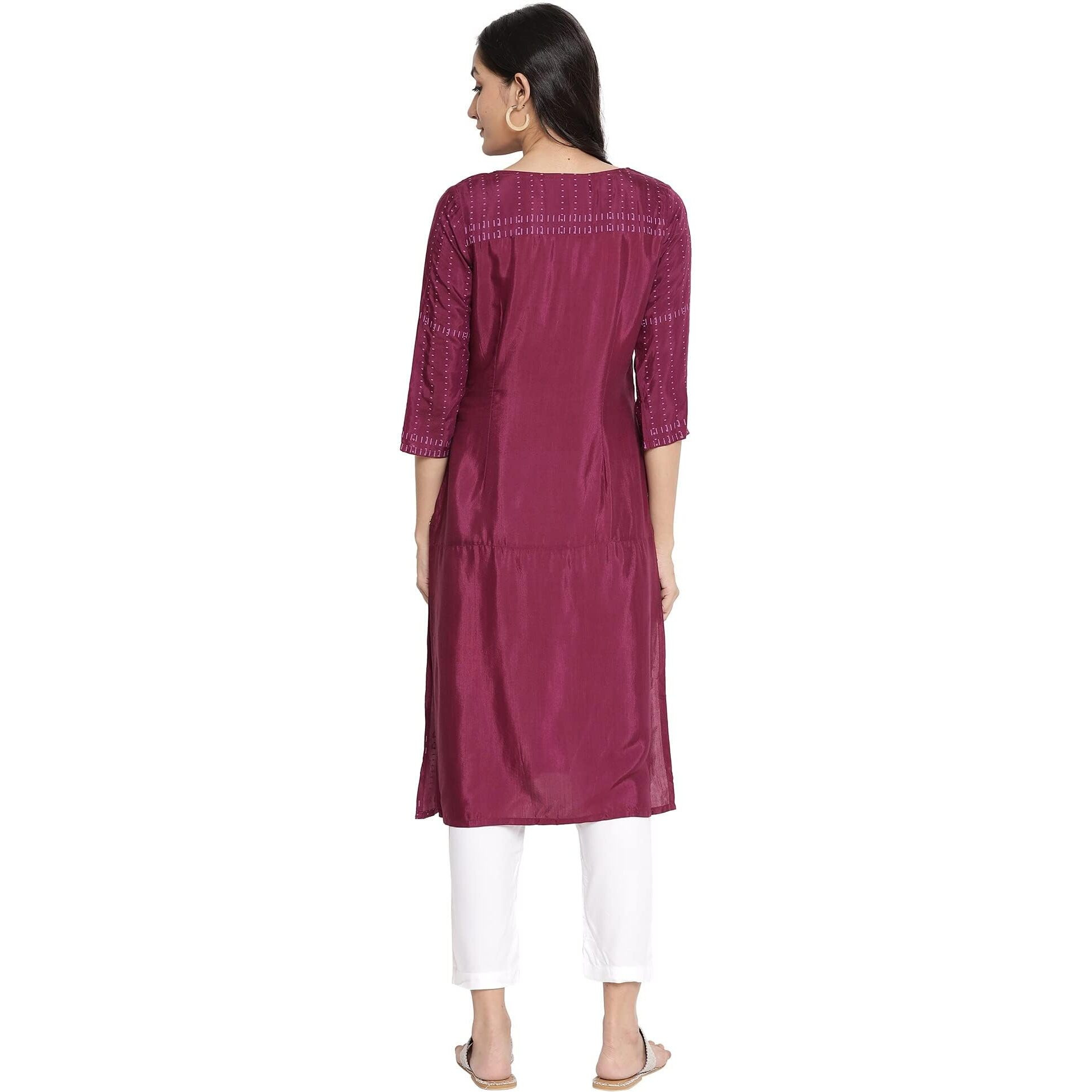 Aurelia Red Geometric Printed Printed Regular Kurta For Women