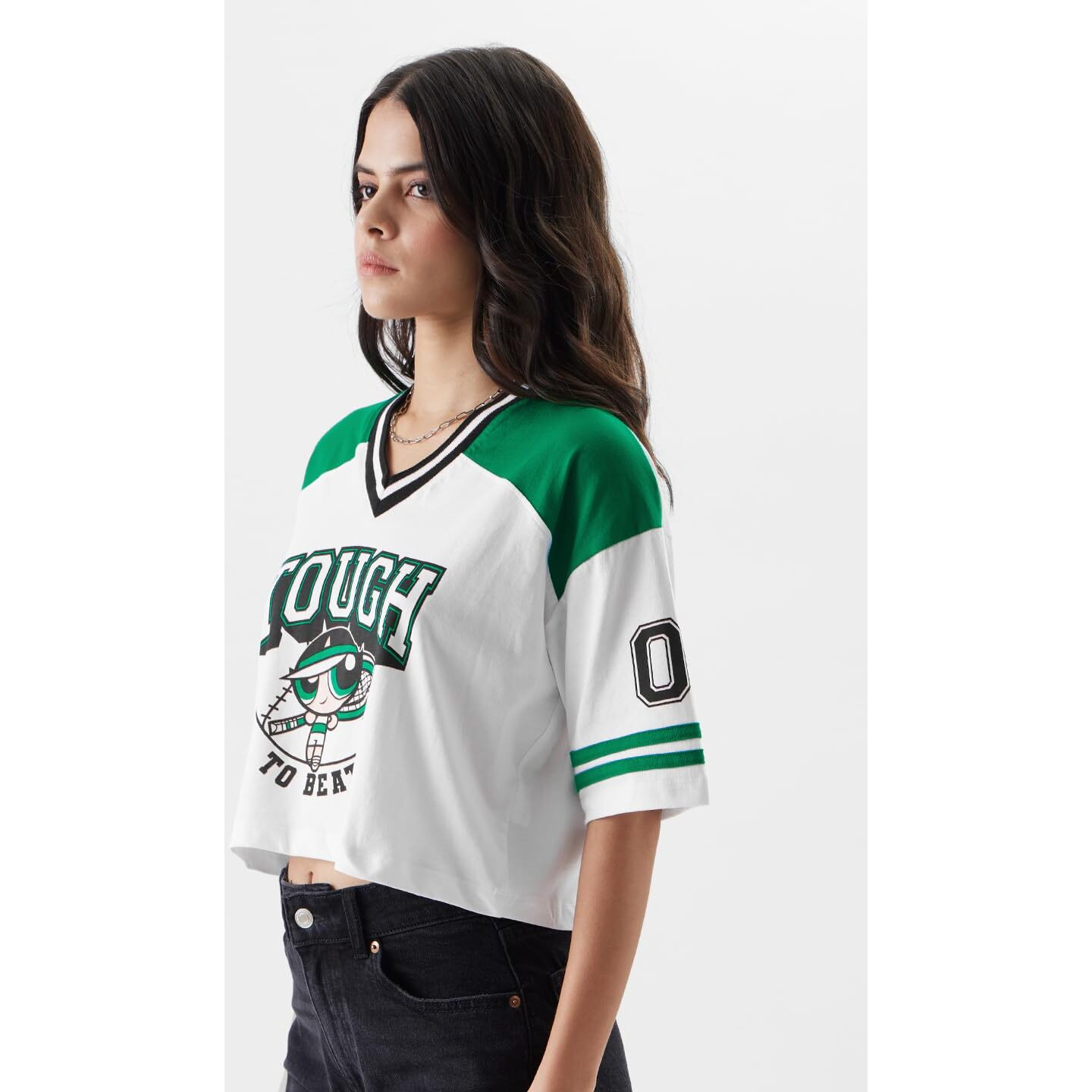 The Souled Store The Powerpuff Girls Floral Pattern Womens Regular Fit Graphic Printed Full Sleeve Cotton Multicolored Women Dresses Oversized Fit Graphic Polo Colored Half Sleeve Cottonblend