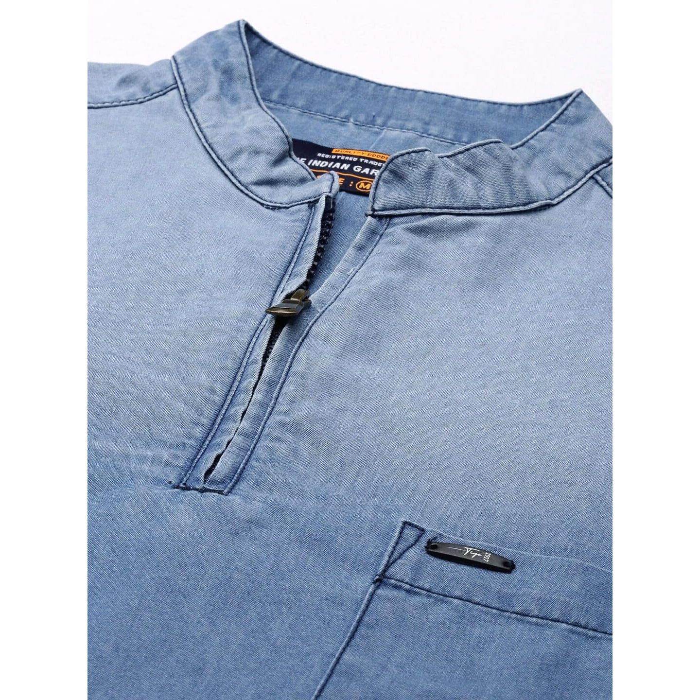 The Indian Garage Co Men's Polycotton Slim Fit Kurta (0321-Dbmsk01L29-03_Blue_M)