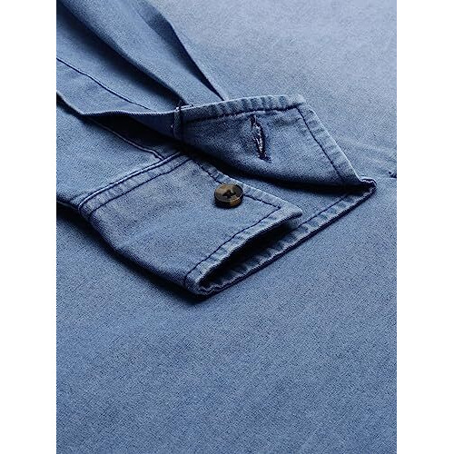 The Indian Garage Co Men's Polycotton Slim Fit Kurta (0321-Dbmsk01L29-03_Blue_2Xl)