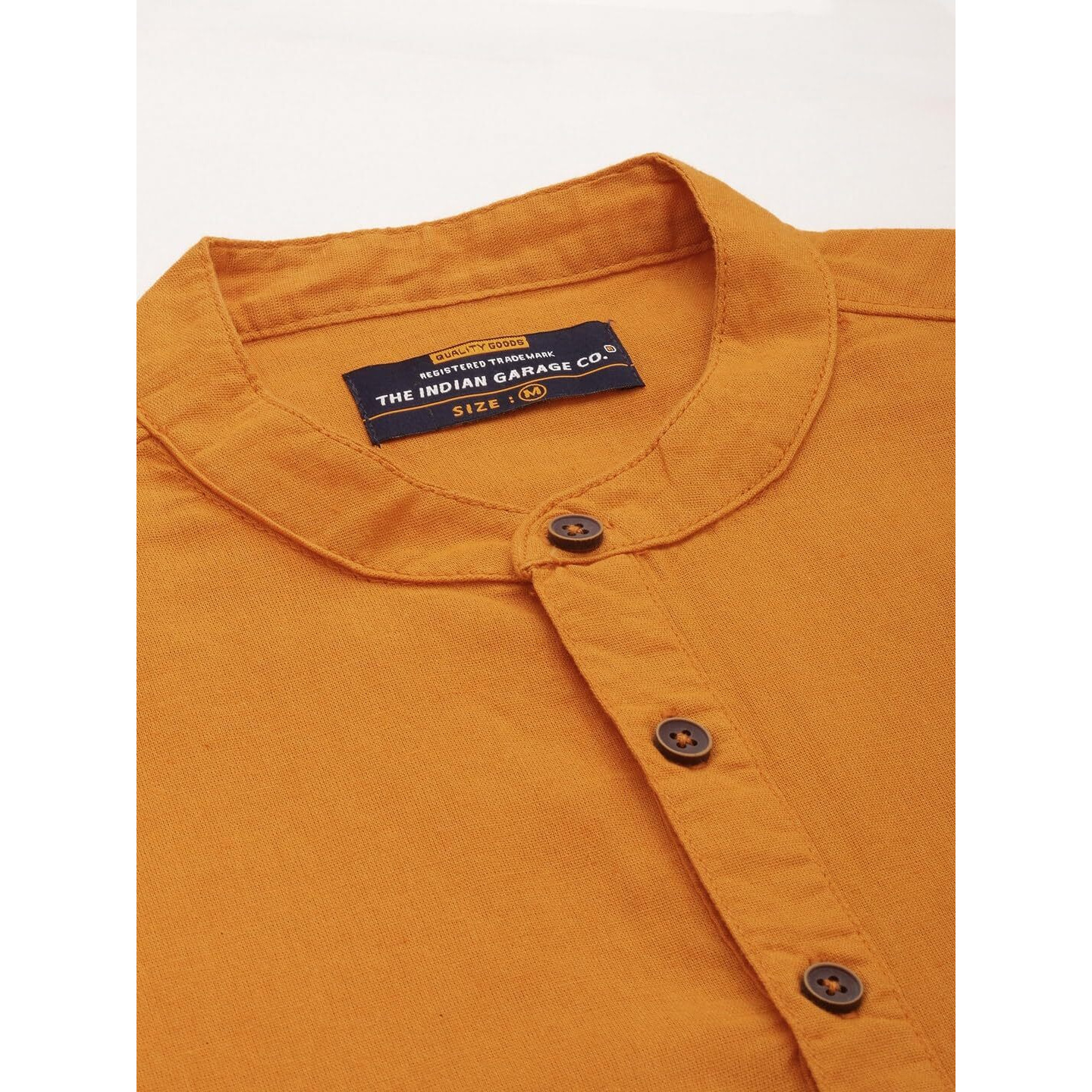 The Indian Garage Co Men's Slim Fit Kurta (0323-Shkuln-01-01_Orange M)