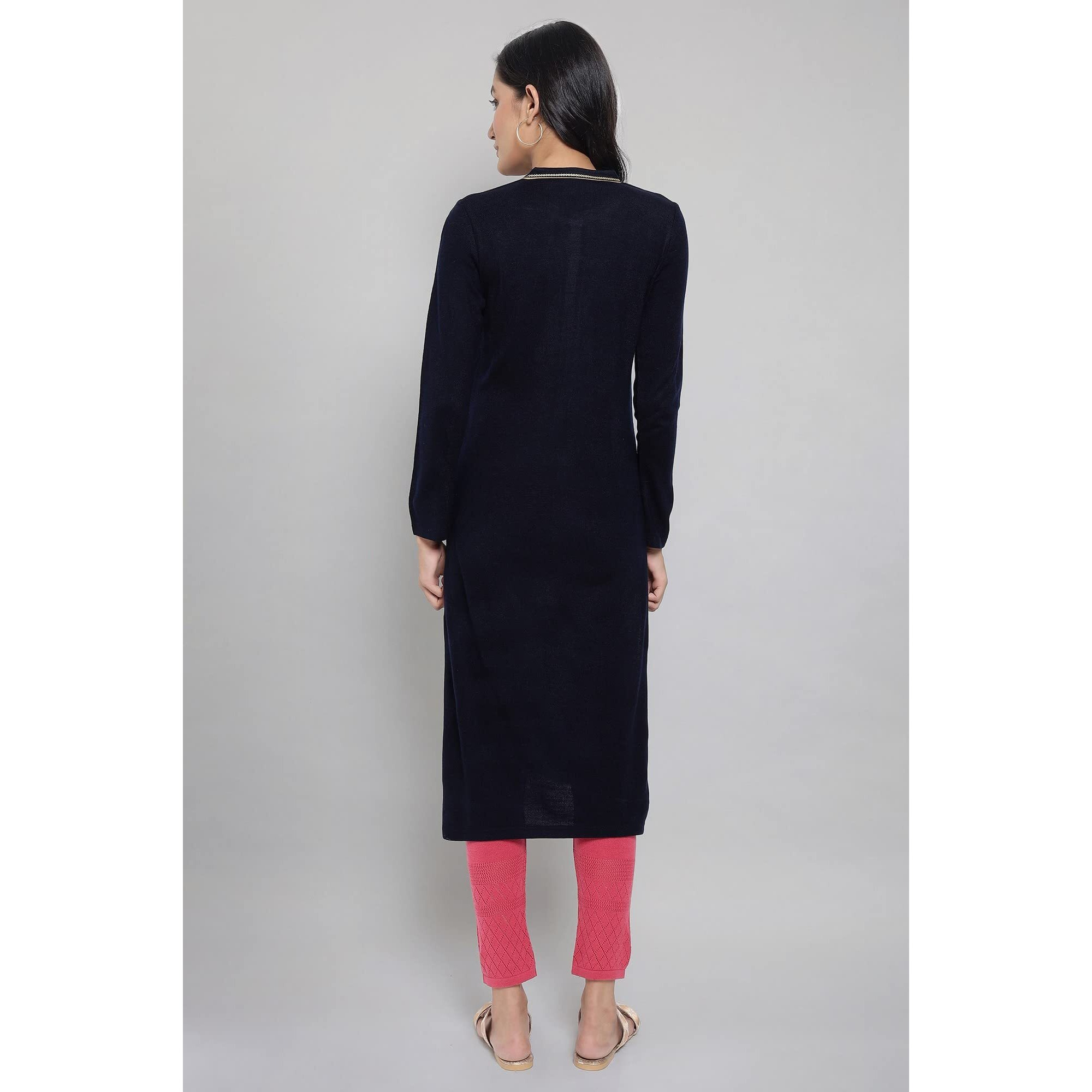 Aurelia Women's Cotton Blend Solid Regular Kurta (21Noa12756-702356_Teal_Xs)