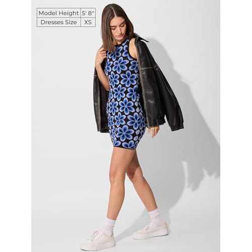The Souled Store Jacquard Knit Dress Cosmos Women And Girls Sleeveless Acrylic Knit Dress