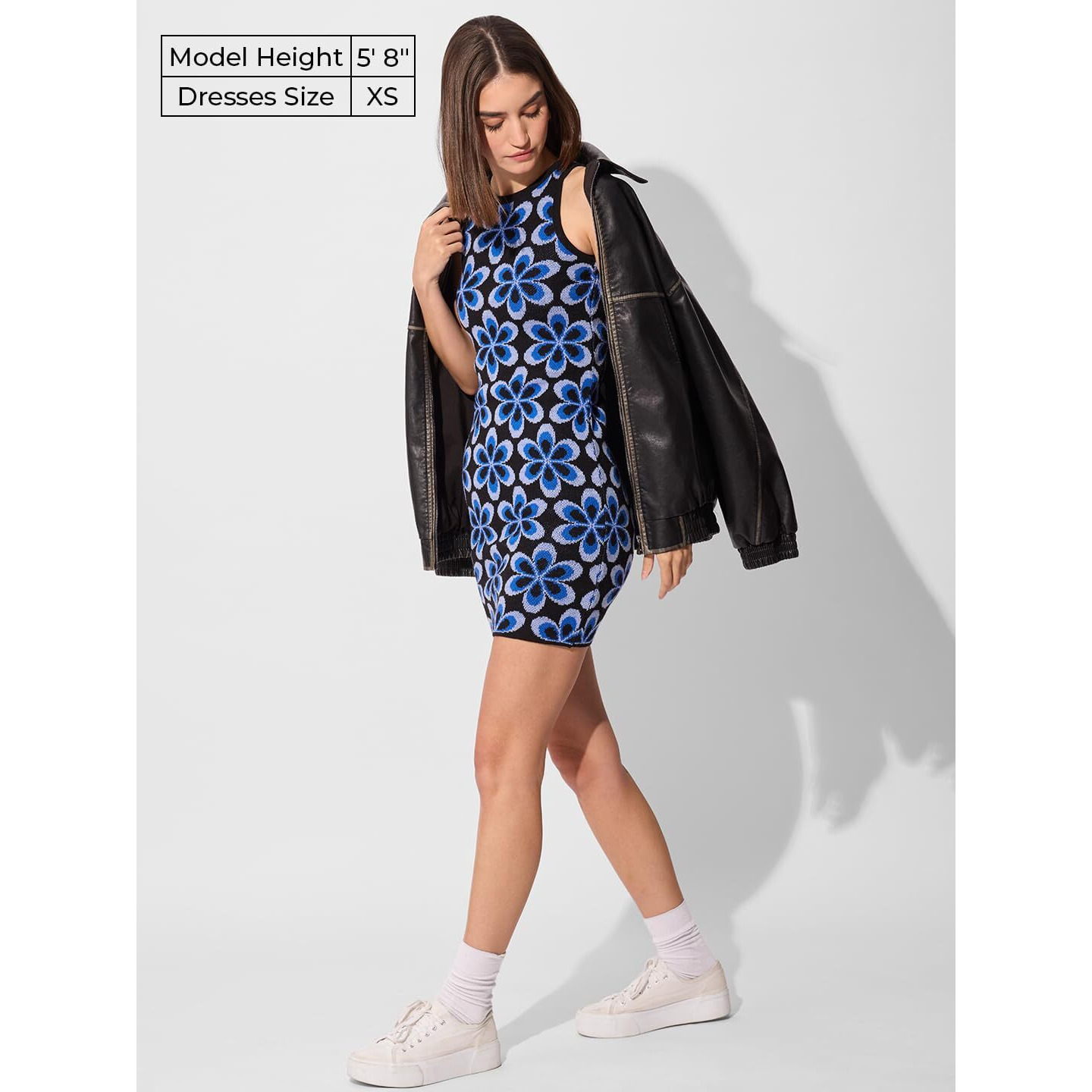 The Souled Store Jacquard Knit Dress Cosmos Women And Girls Sleeveless Acrylic Knit Dress