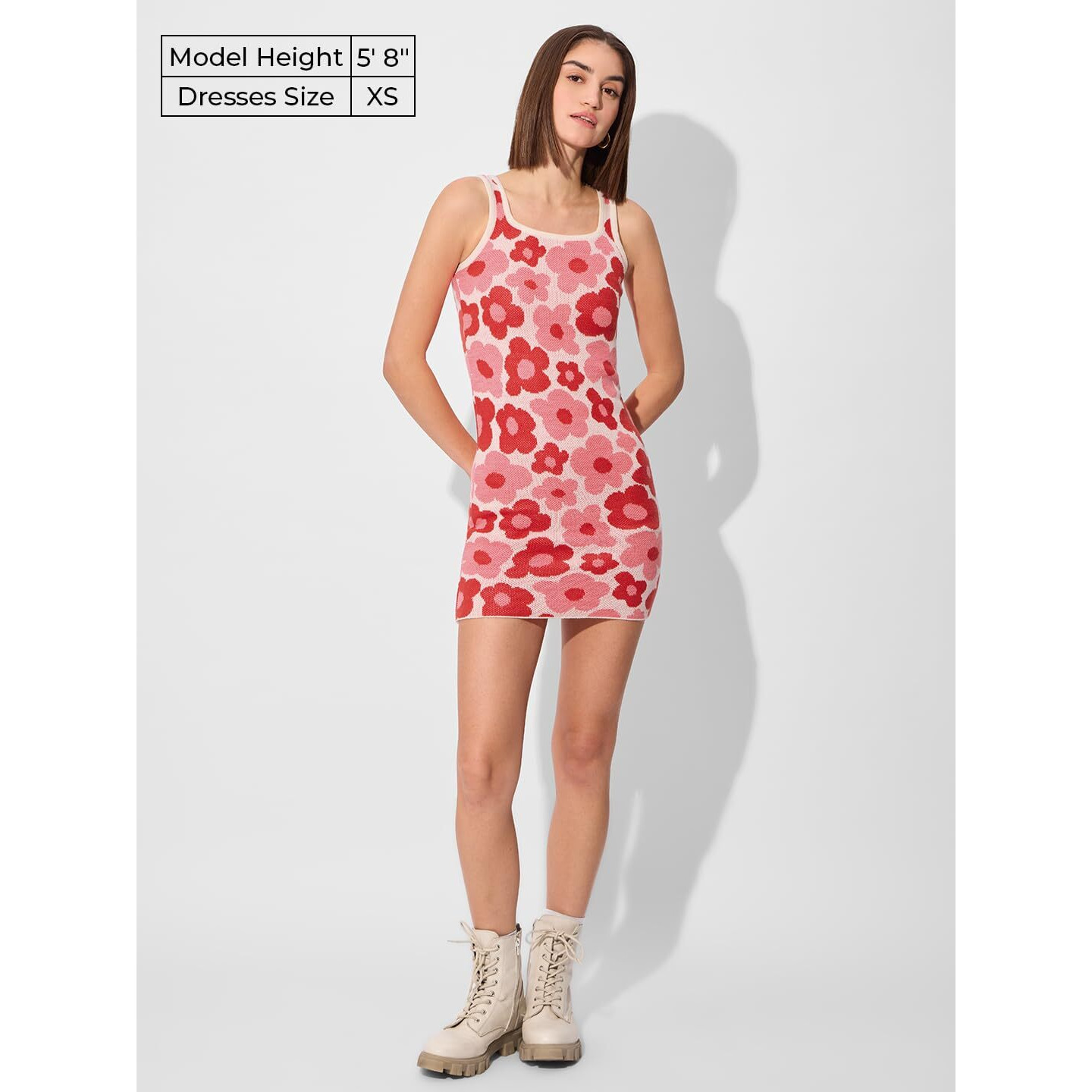 The Souled Store Jacquard Knit Dress Bloom Women And Girls Sleeveless Acrylic Knit Dress