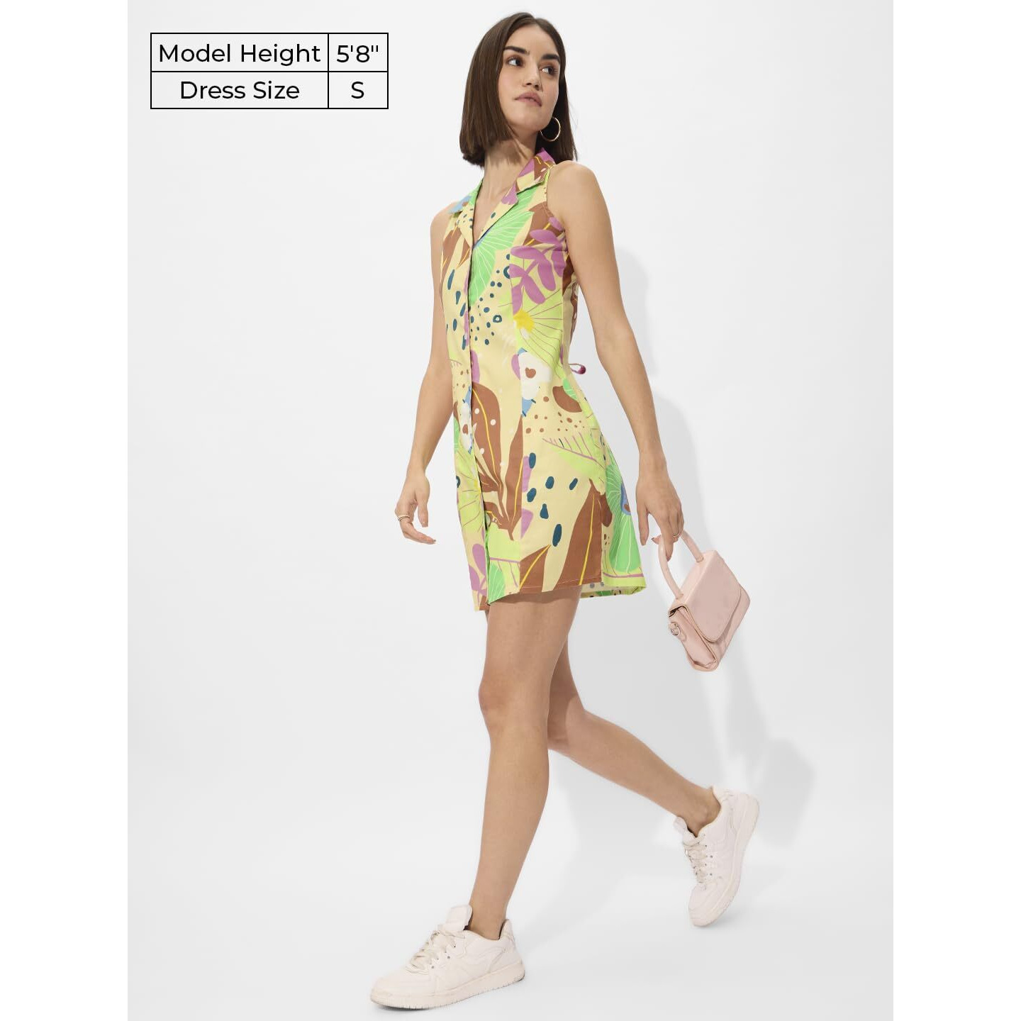 The Souled Store Floral Women And Girls Long Sleeves Collared Neck Button Front Textured Shirt Dress