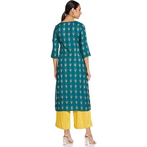 Aurelia Womens Rayon Kurta & Palazzo (21Onas12612-702680-Green-M)